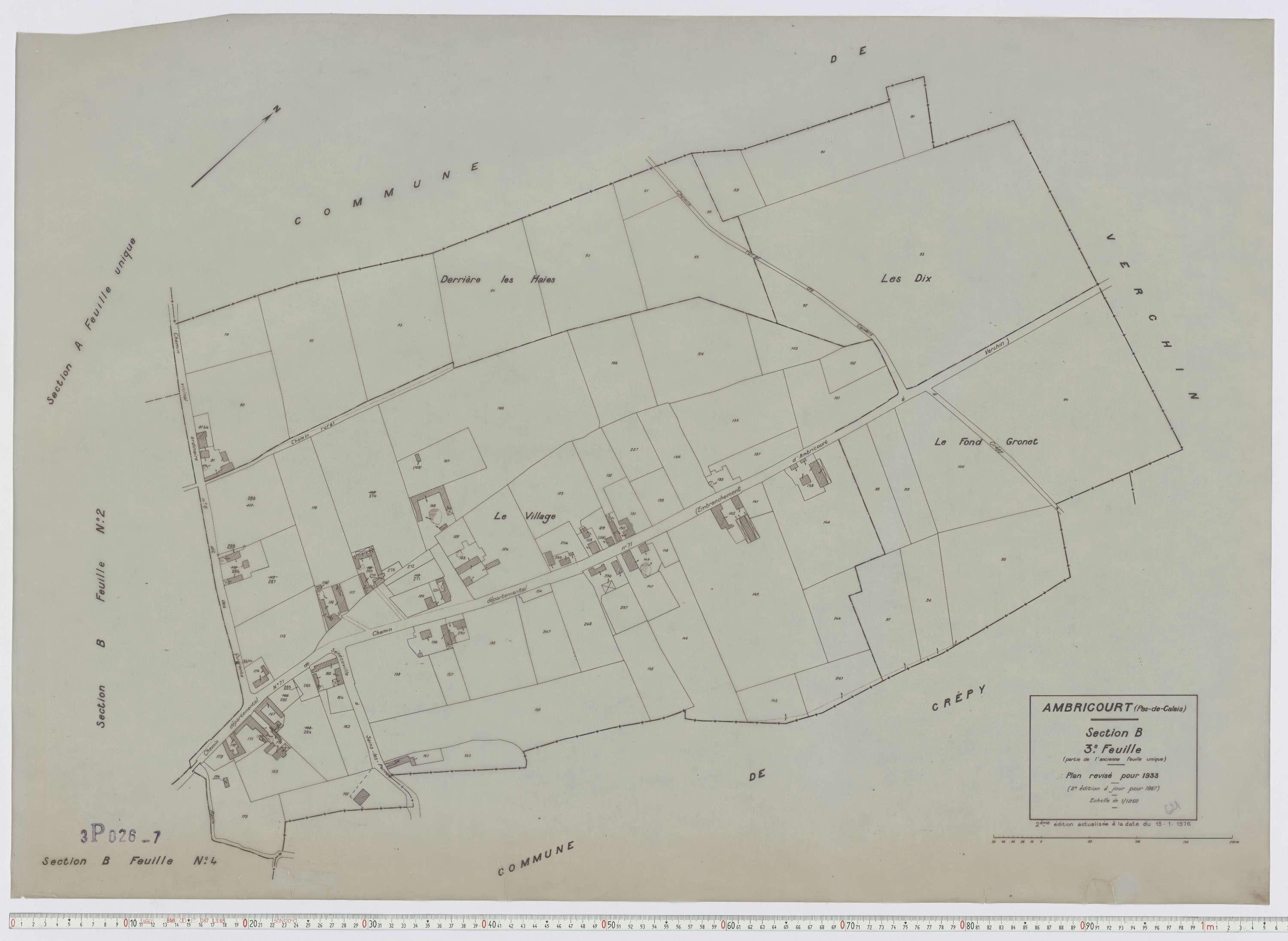 Ambricourt - Section B, feuille 3.