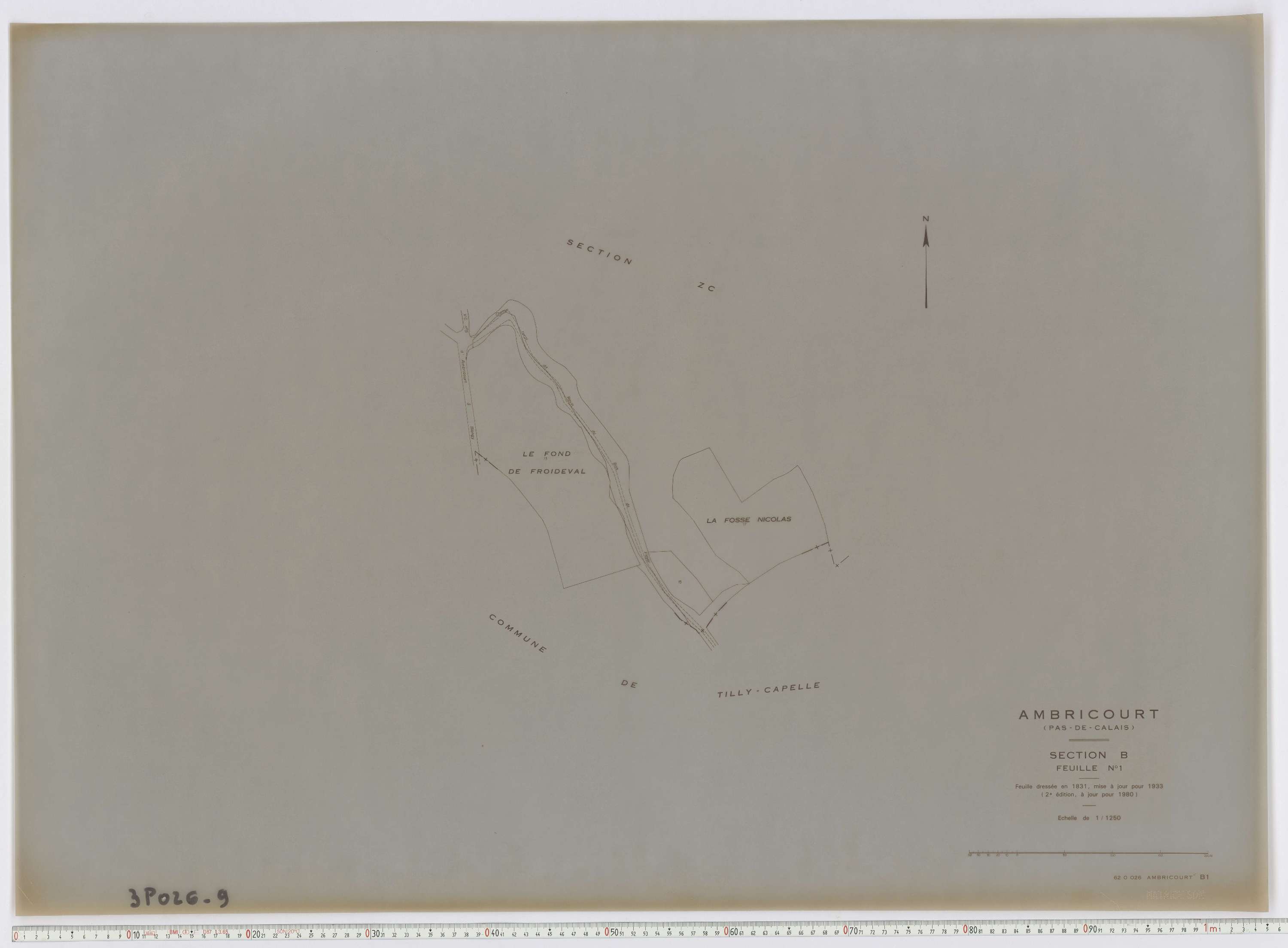 Ambricourt - Section B, feuille 1.