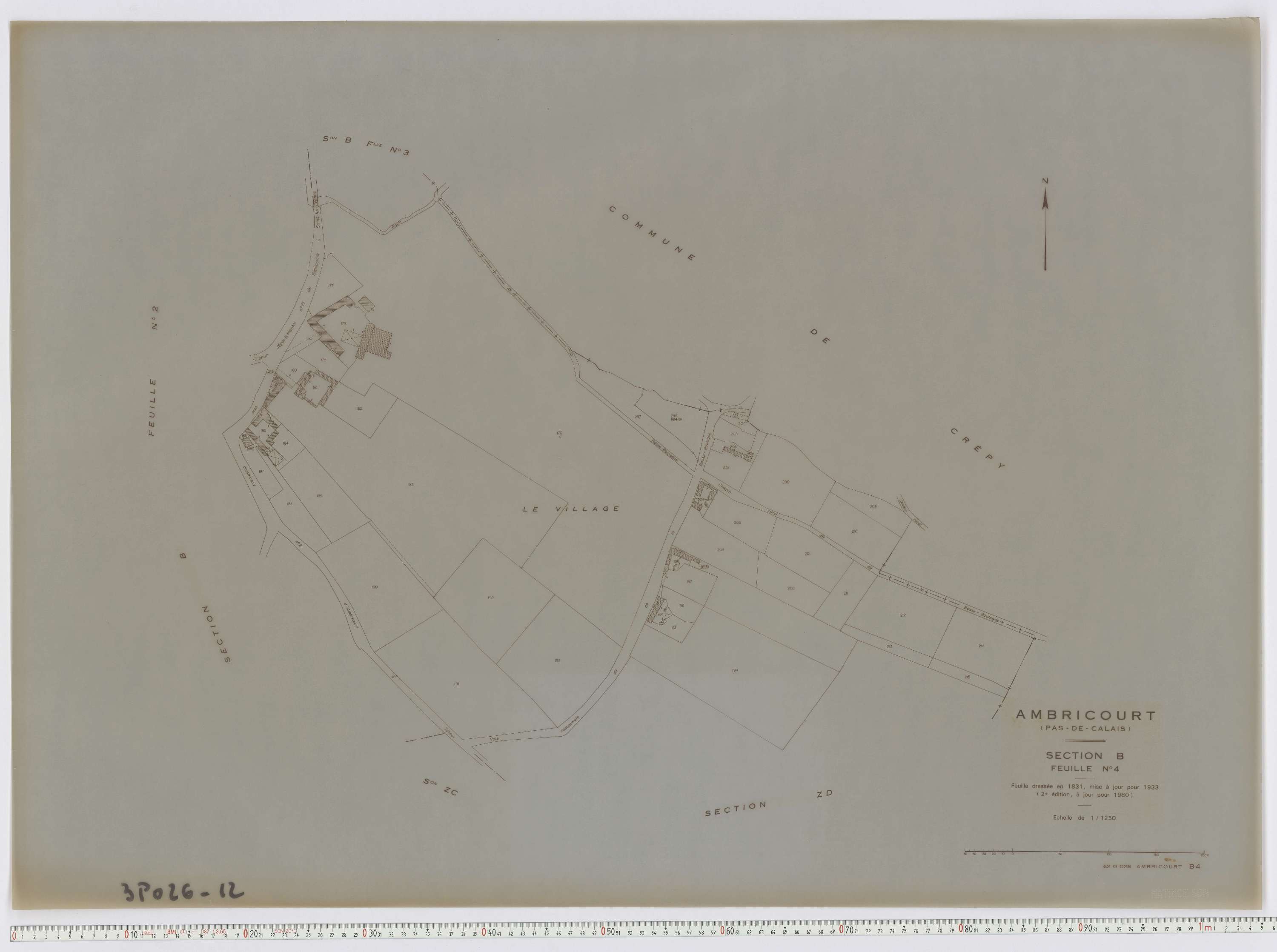 Ambricourt - Section B, feuille 4.