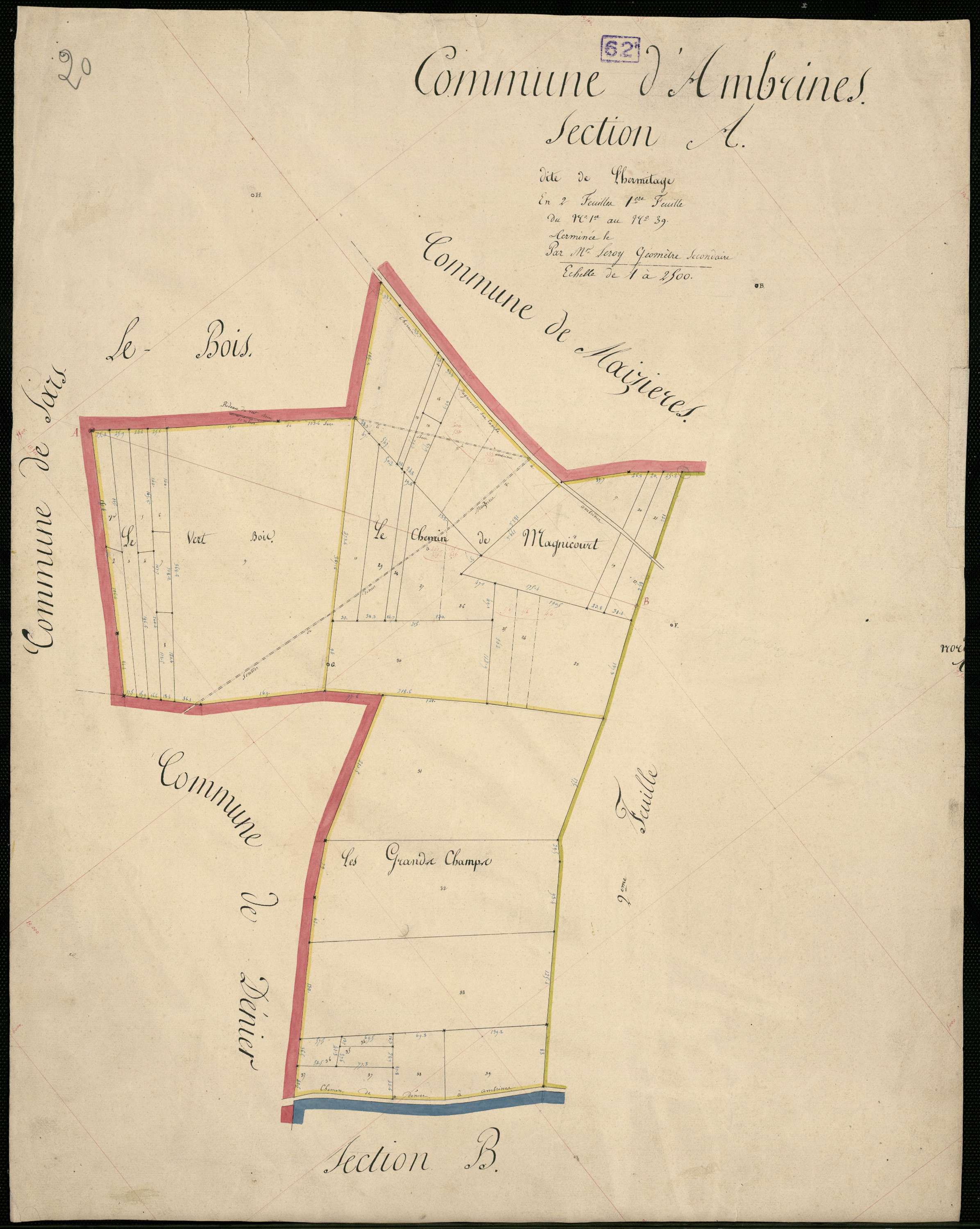 Ambrines - Section A, 1re feuille