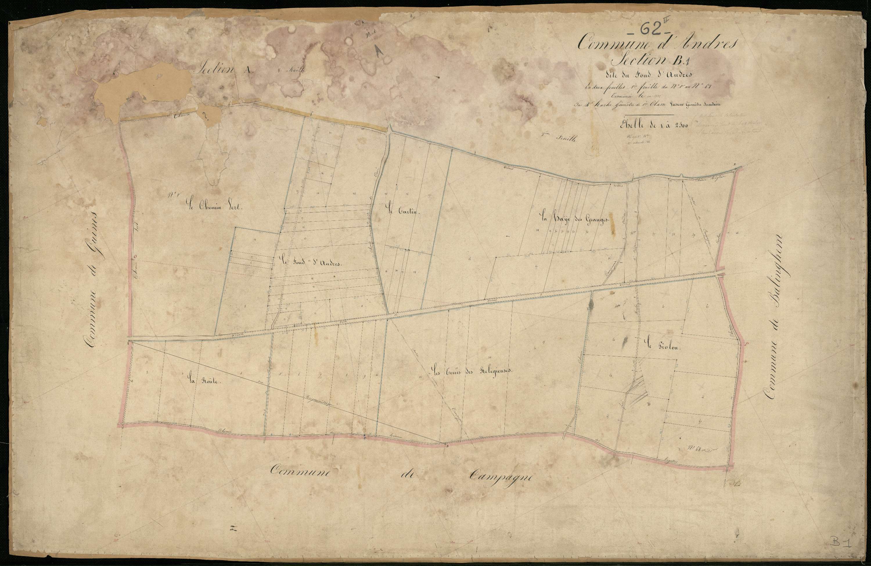 Andres - Section B, 1re feuille