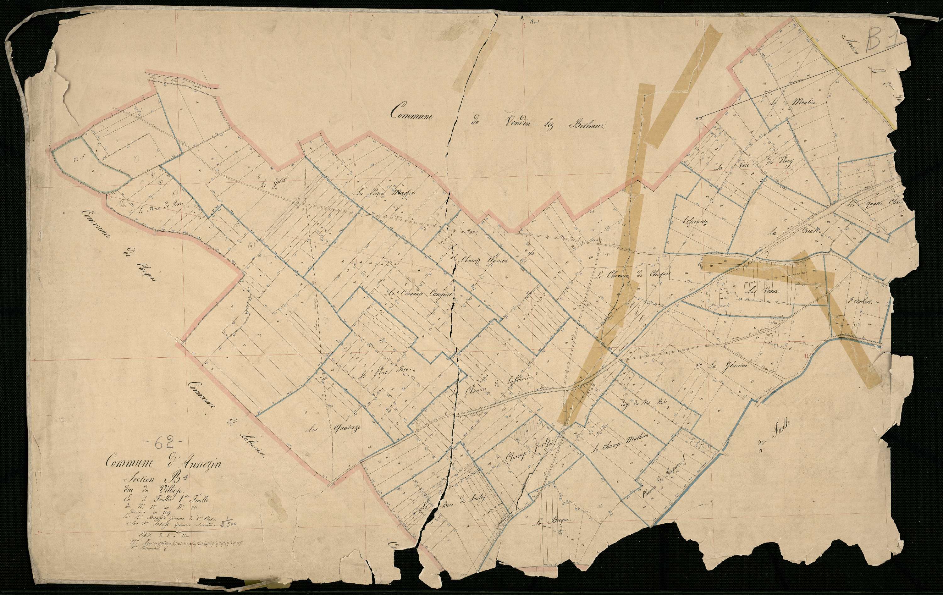 Annezin - Section B, 1re feuille