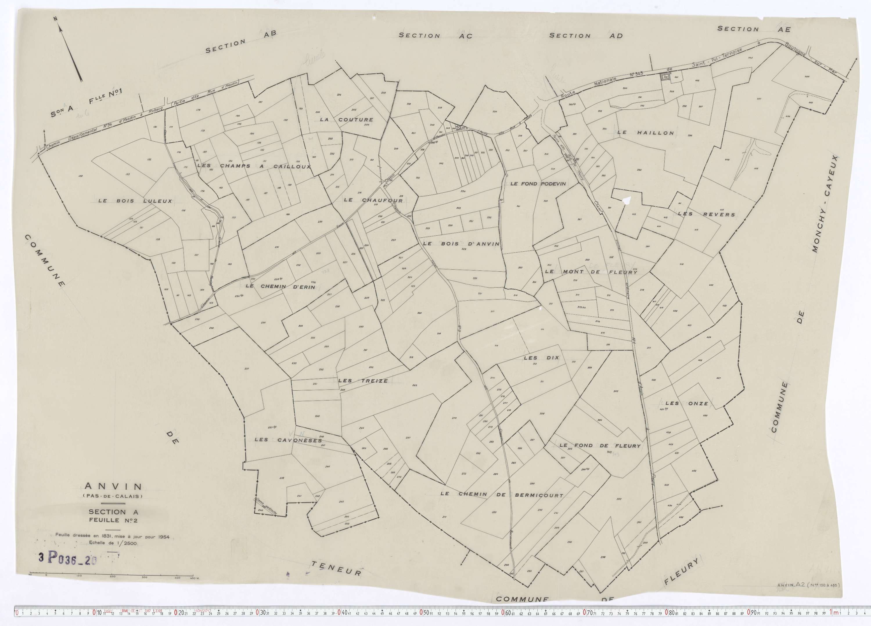 Anvin - Section A, feuille 2.