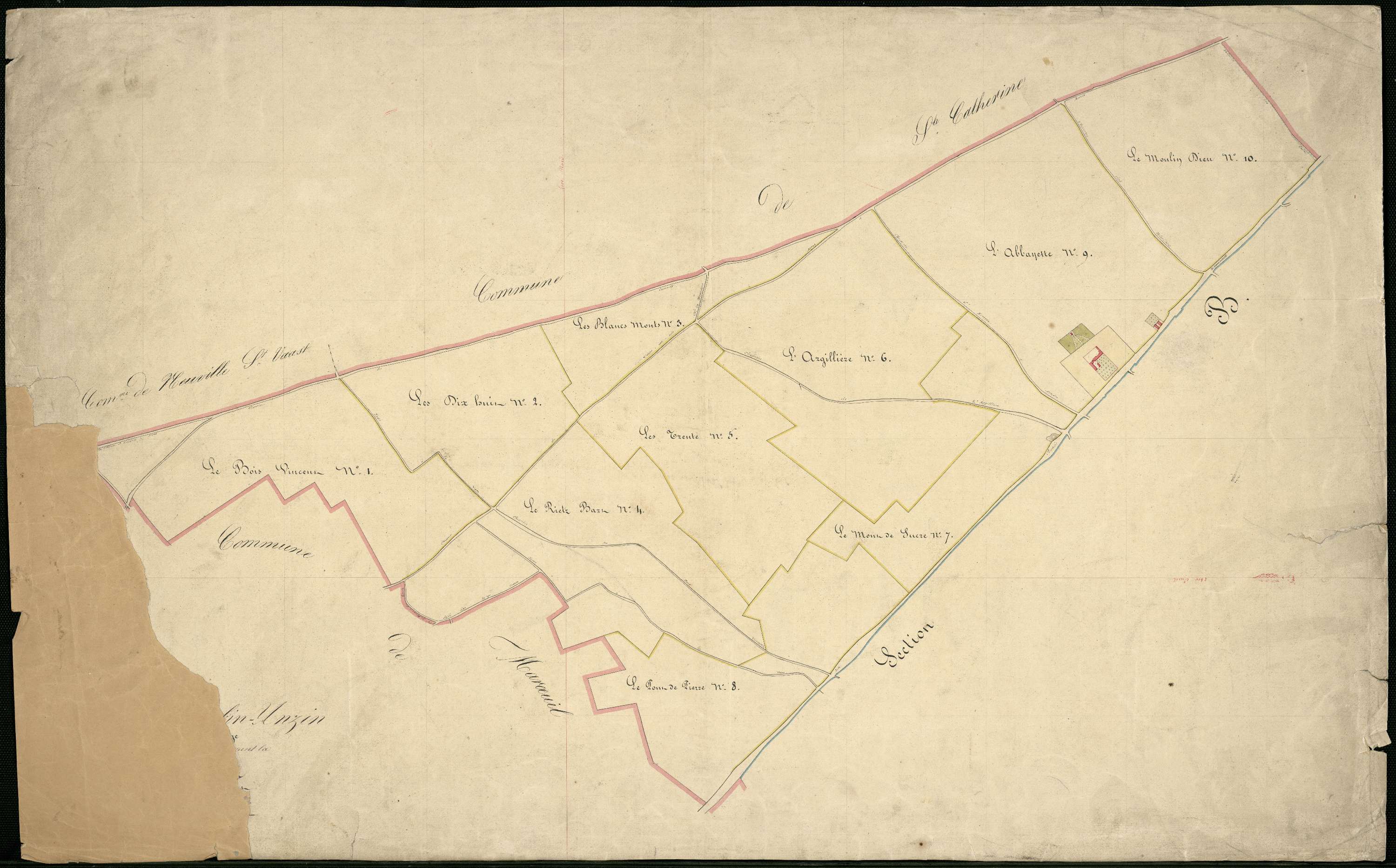 Anzin-Saint-Aubin - Section A : tableau d'assemblage