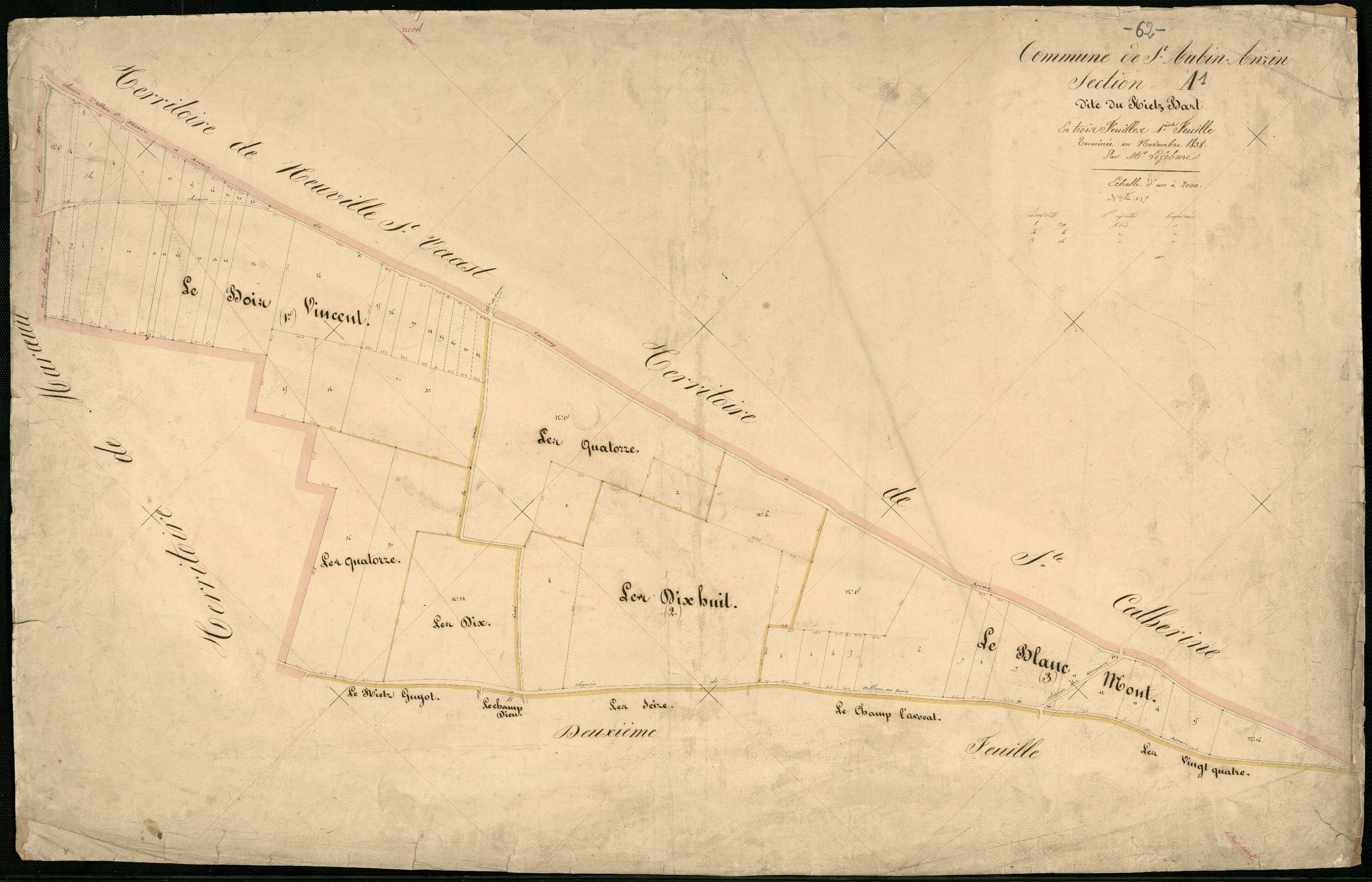 Anzin-Saint-Aubin - Section A, 1re feuille