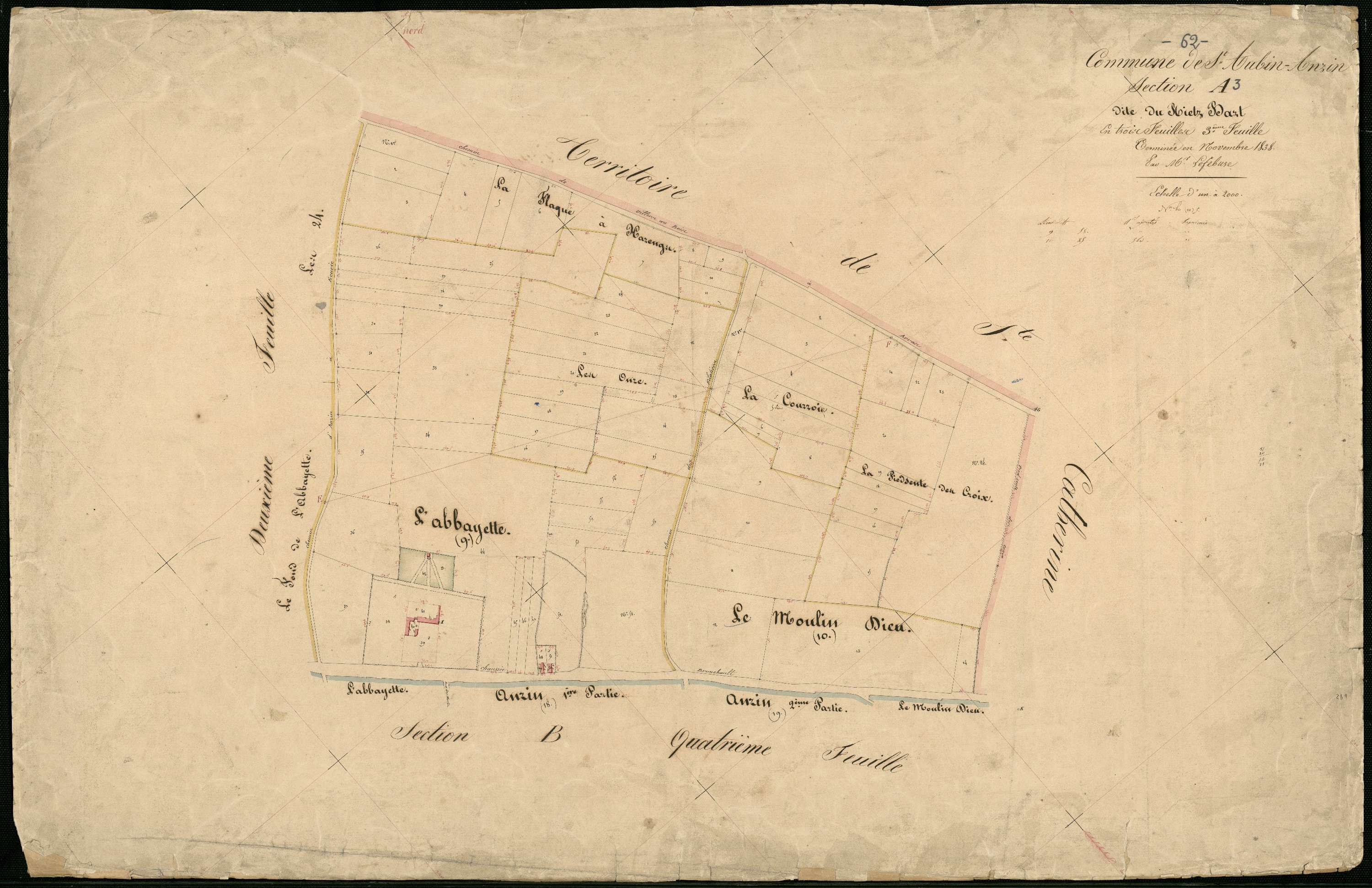 Anzin-Saint-Aubin - Section A, 3e feuille