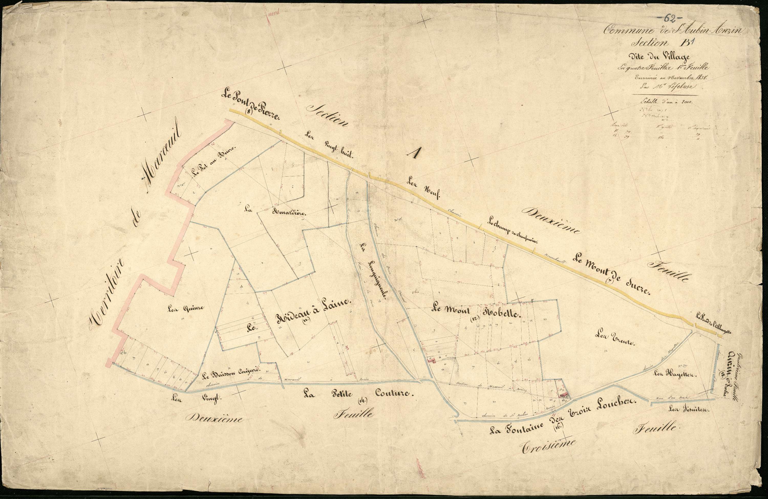 Anzin-Saint-Aubin - Section B, 1re feuille