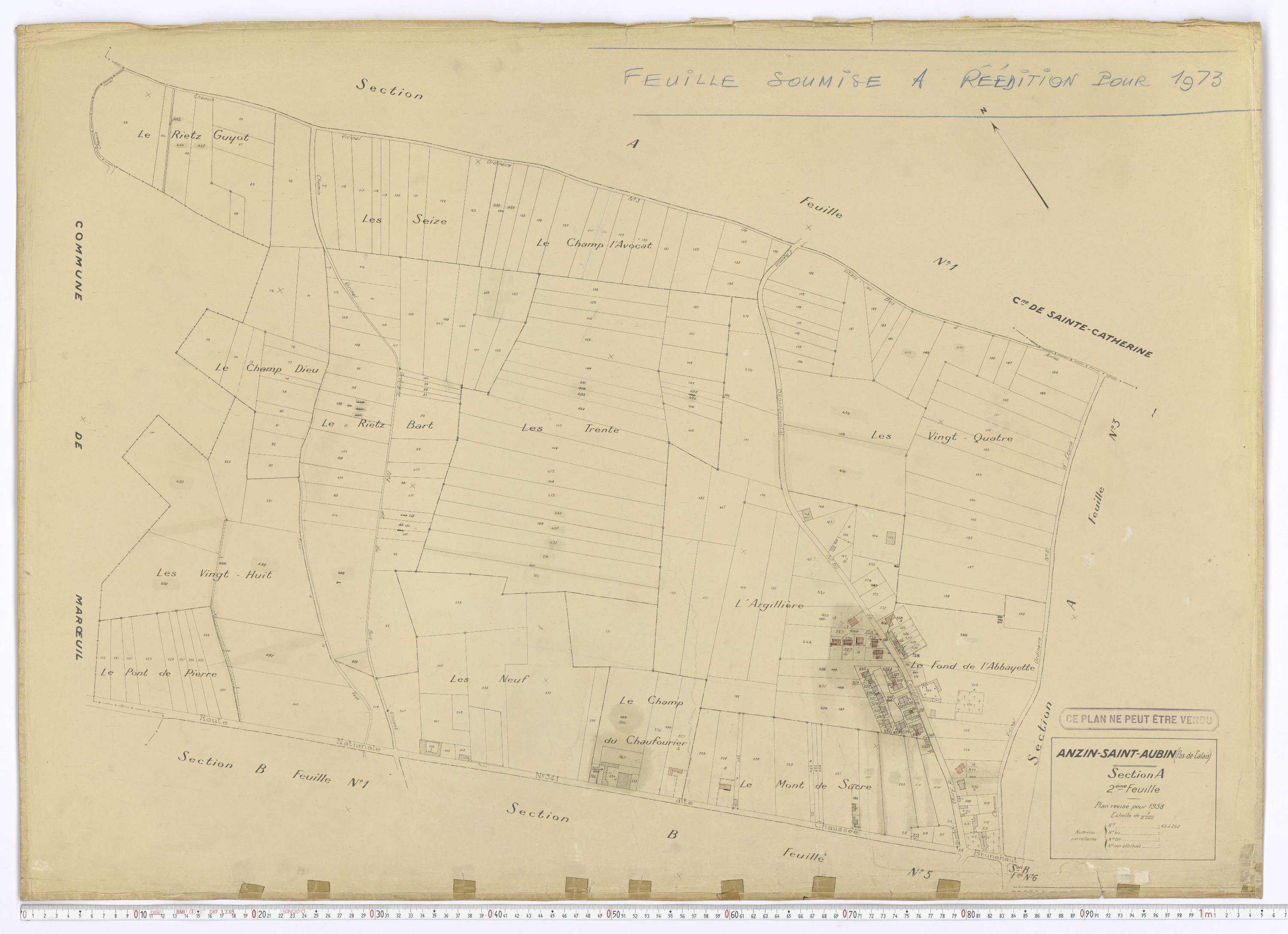 Anzin-Saint-Aubin - Section A, feuille 2.