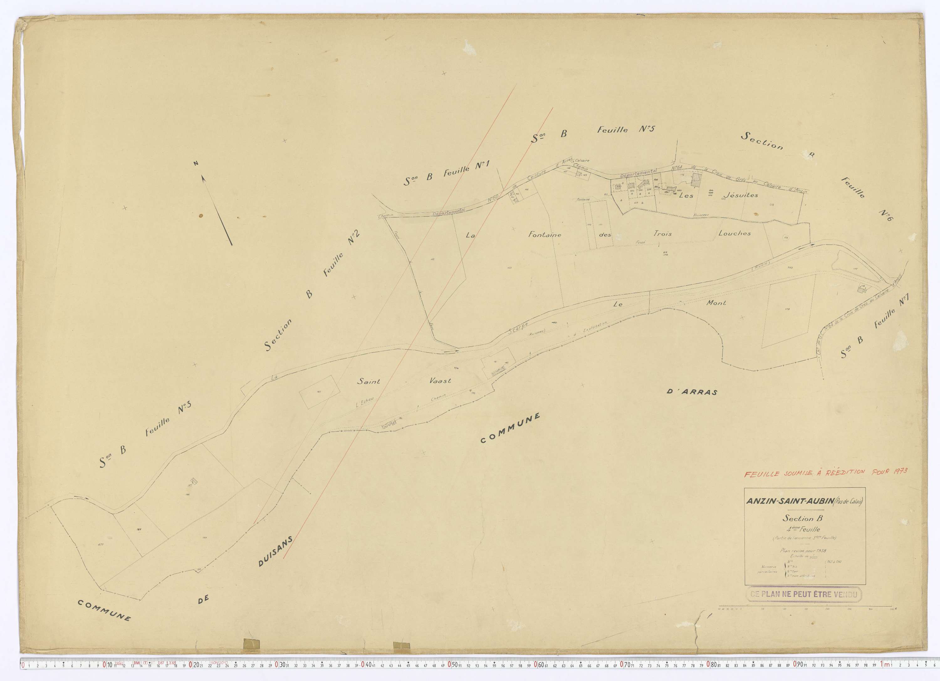 Anzin-Saint-Aubin - Section B, feuille 4.