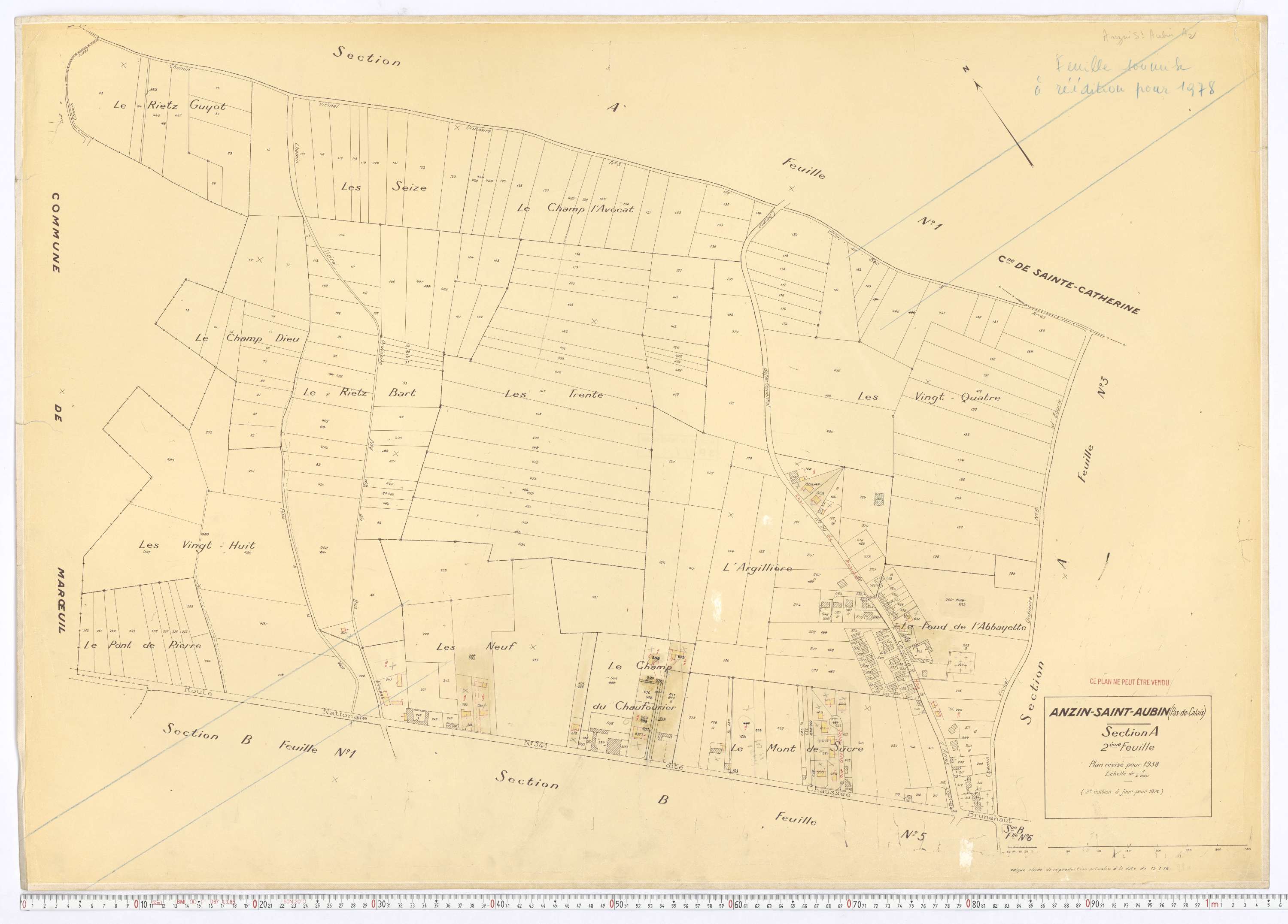 Anzin-Saint-Aubin - Section A, feuille 2.