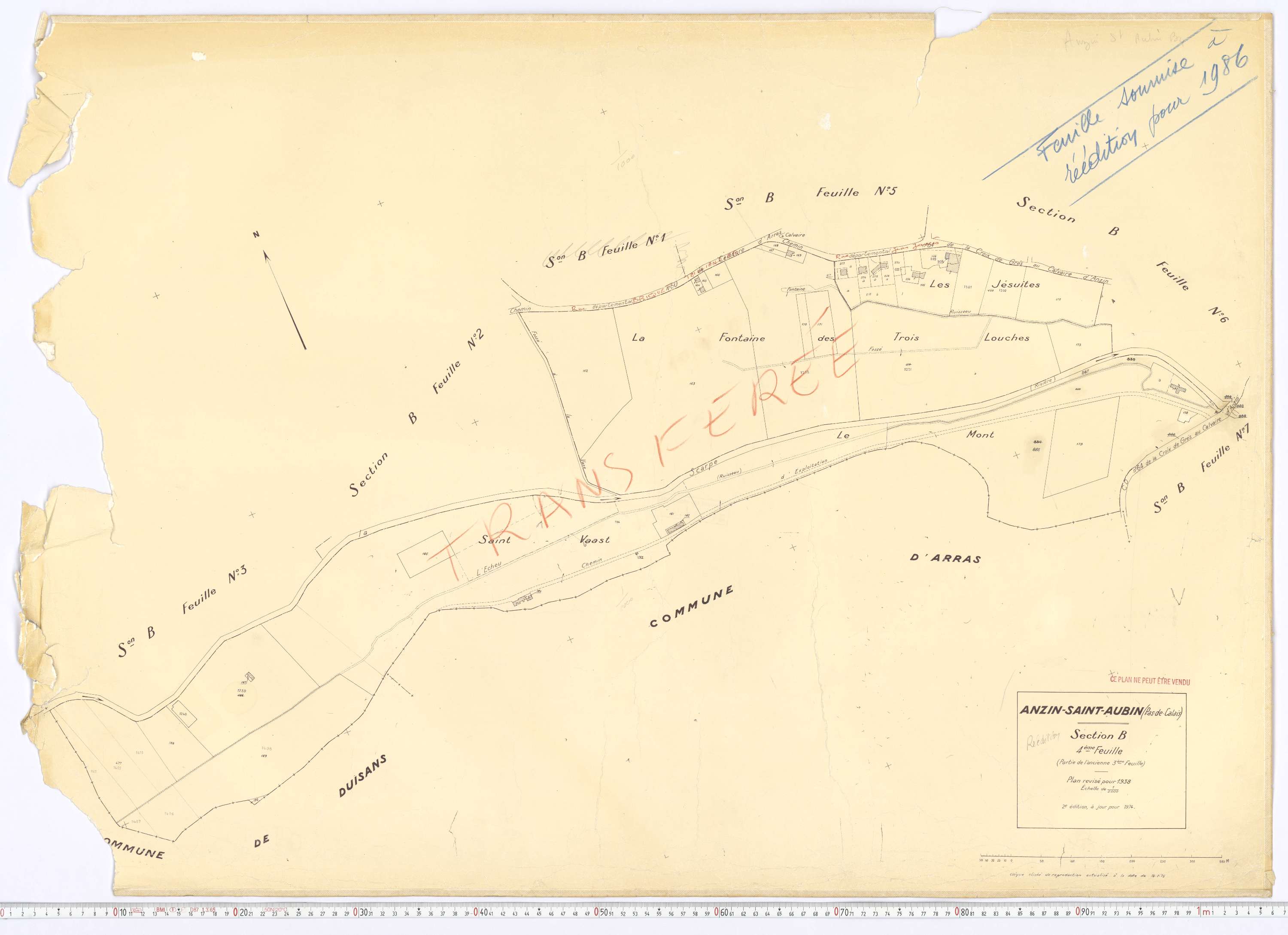 Anzin-Saint-Aubin - Section B, feuille 4.