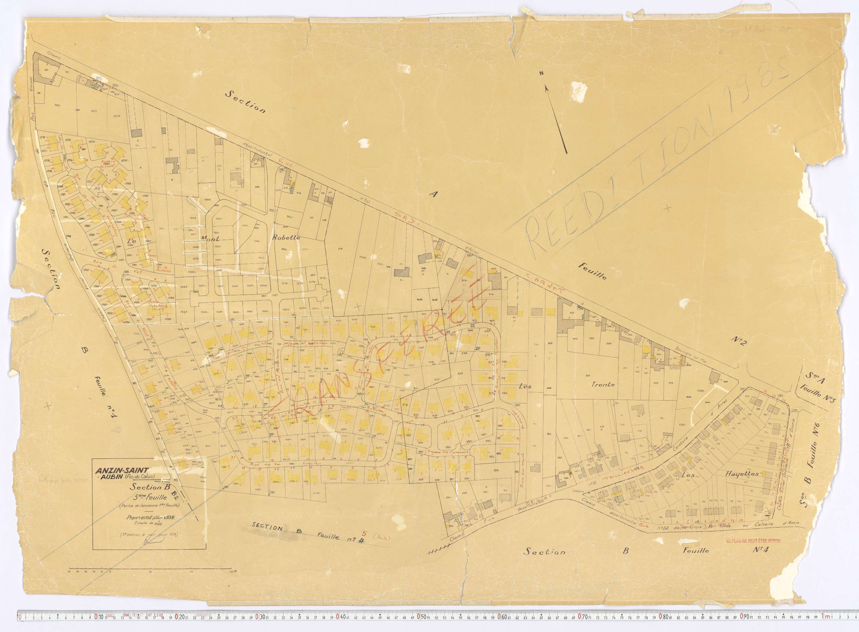Anzin-Saint-Aubin - Section B, feuille 5.