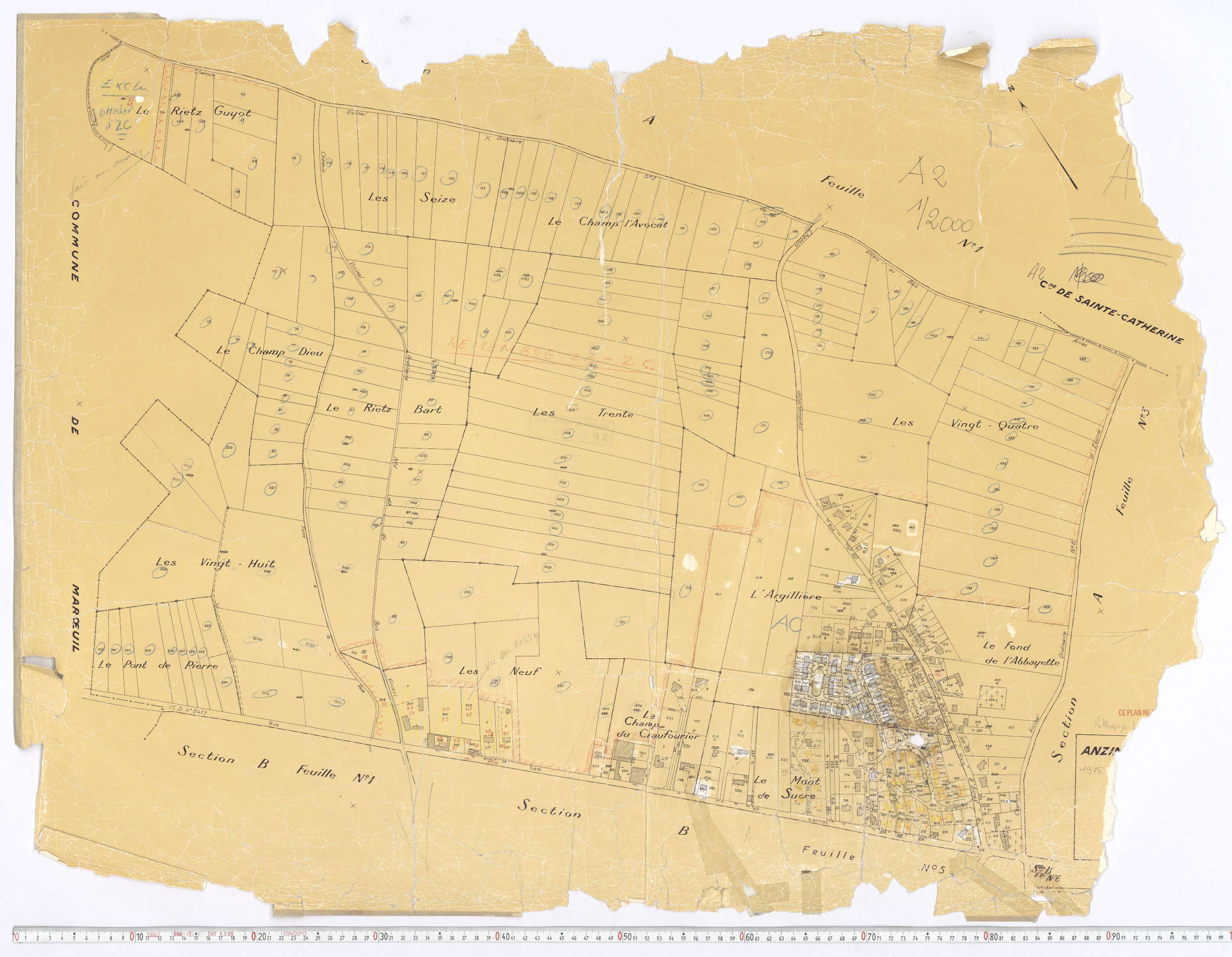 Anzin-Saint-Aubin - Section A, feuille 2.