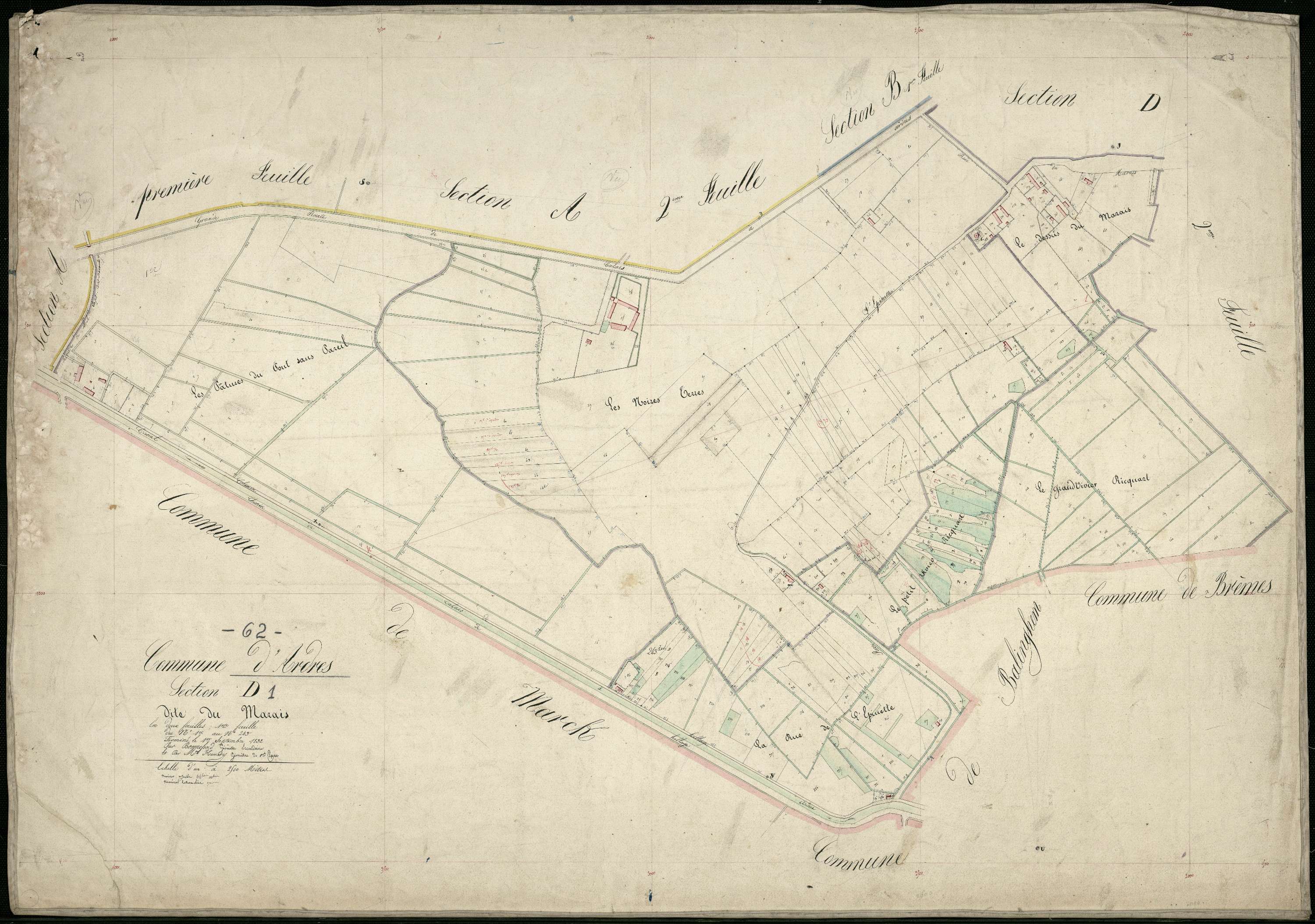 Ardres - Section D, 1re feuille