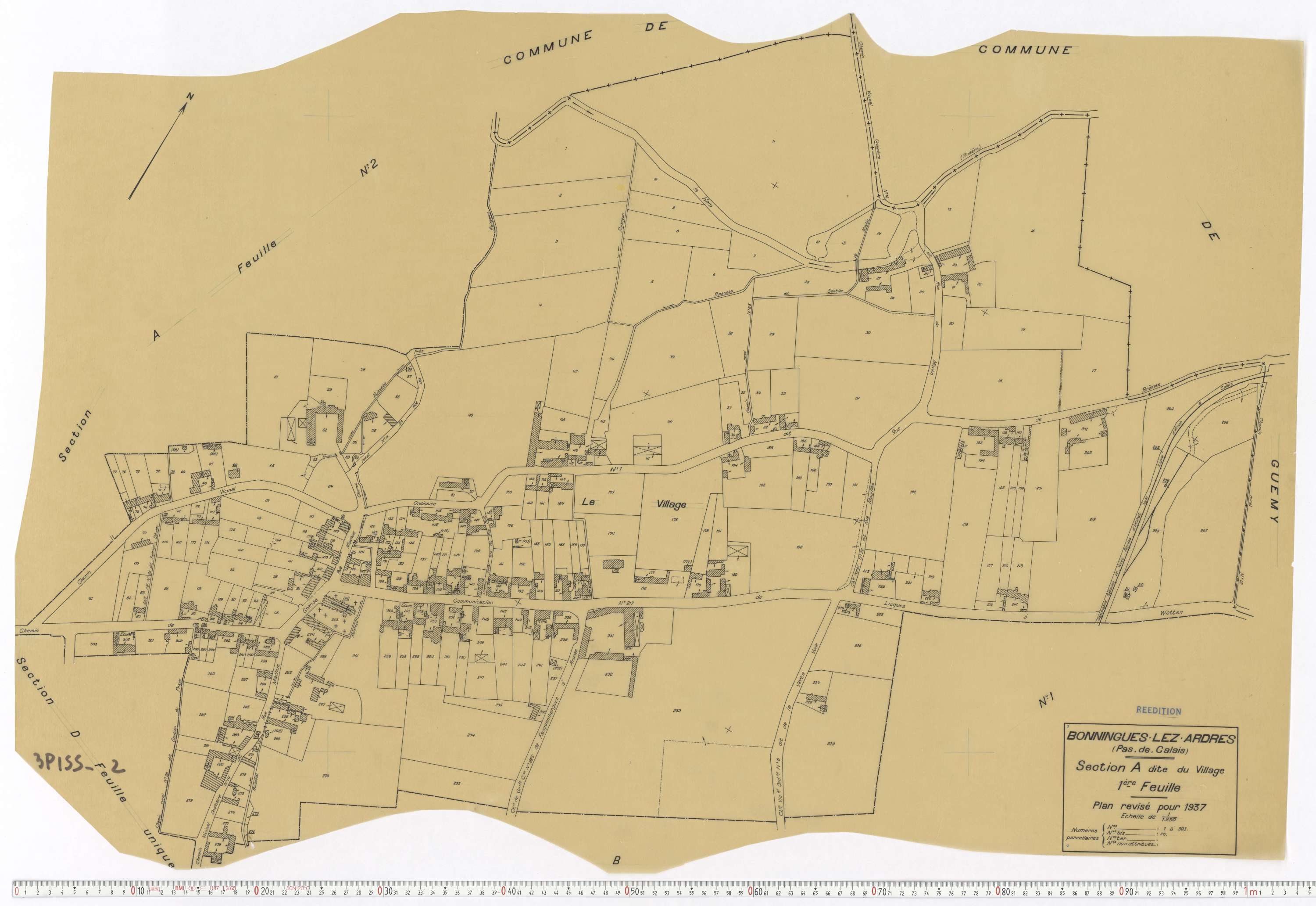 Ardres - Section A, feuille 1.