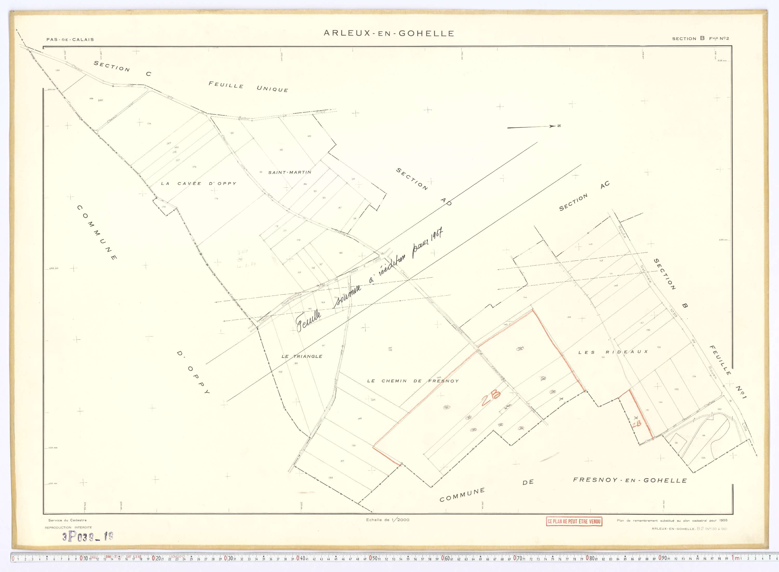 Arleux-en-Gohelle - Section B, feuille 2.