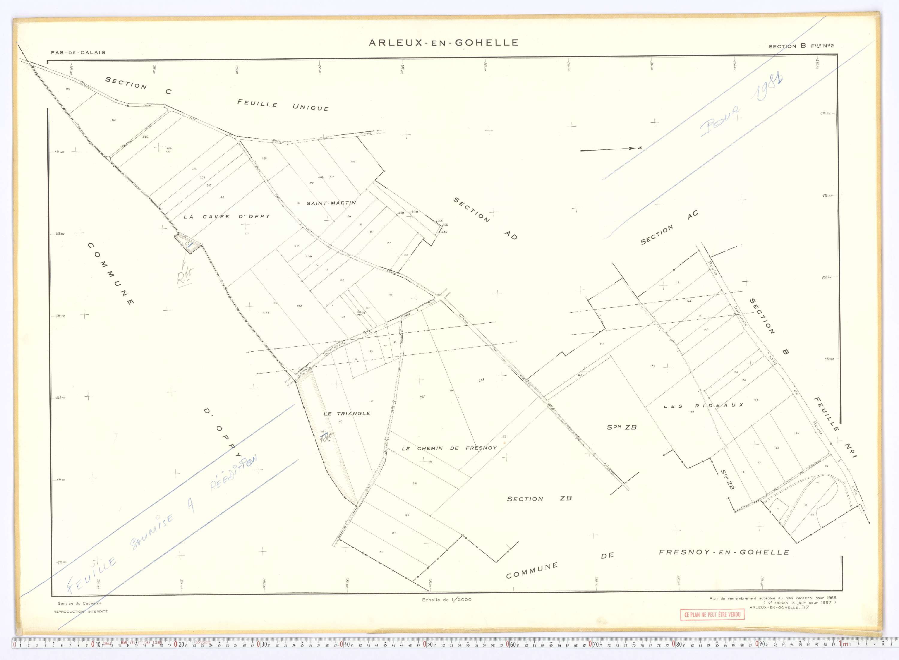 Arleux-en-Gohelle - Section B, feuille 2.