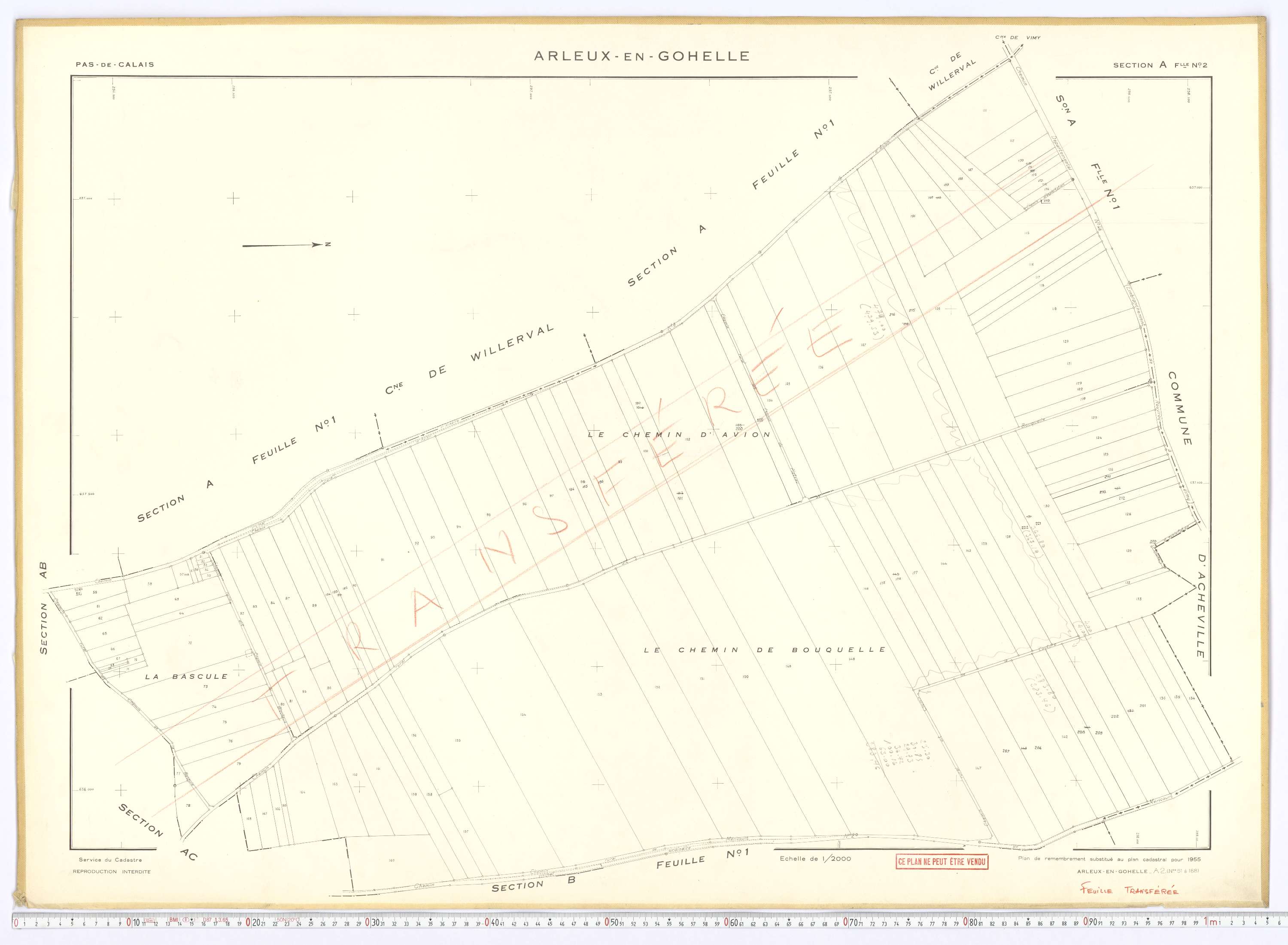 Arleux-en-Gohelle - Section A, feuille 2.