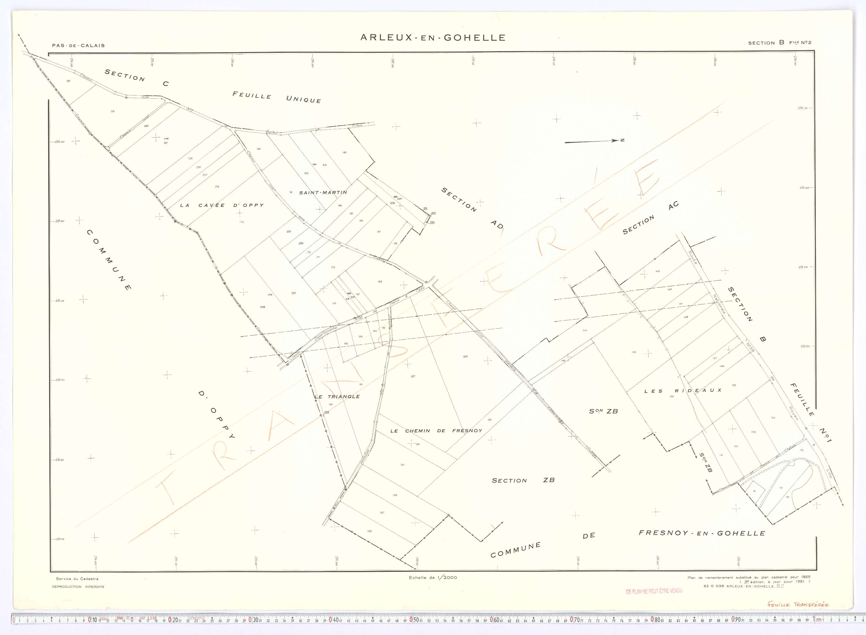 Arleux-en-Gohelle - Section B, feuille 2.