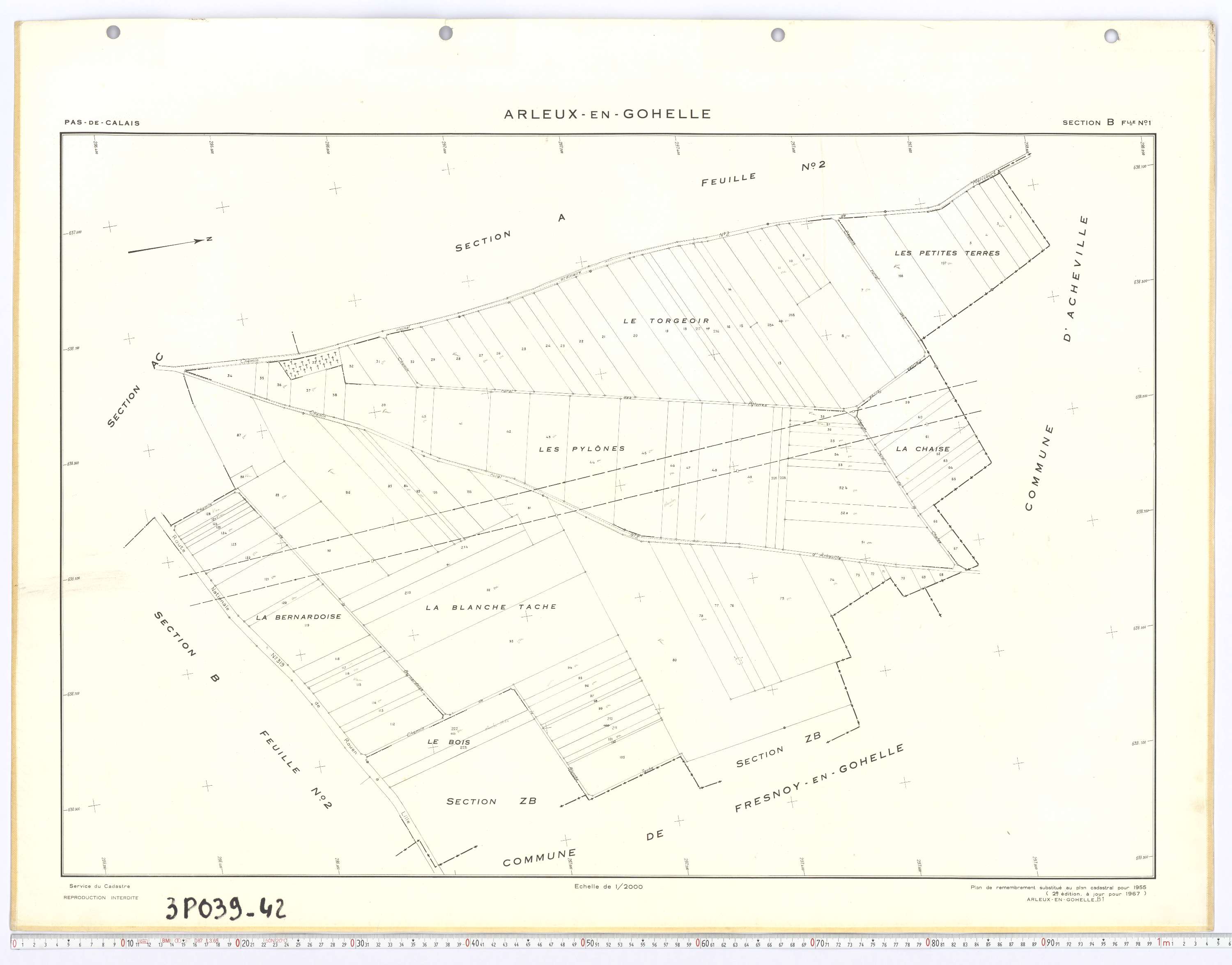 Arleux-en-Gohelle - Section B, feuille 1.