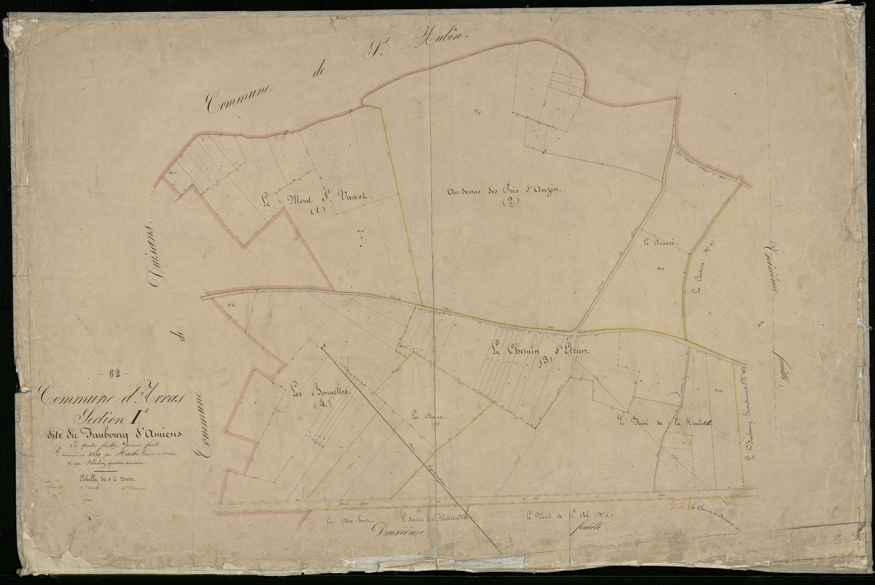 Arras - Section I, 1re feuille