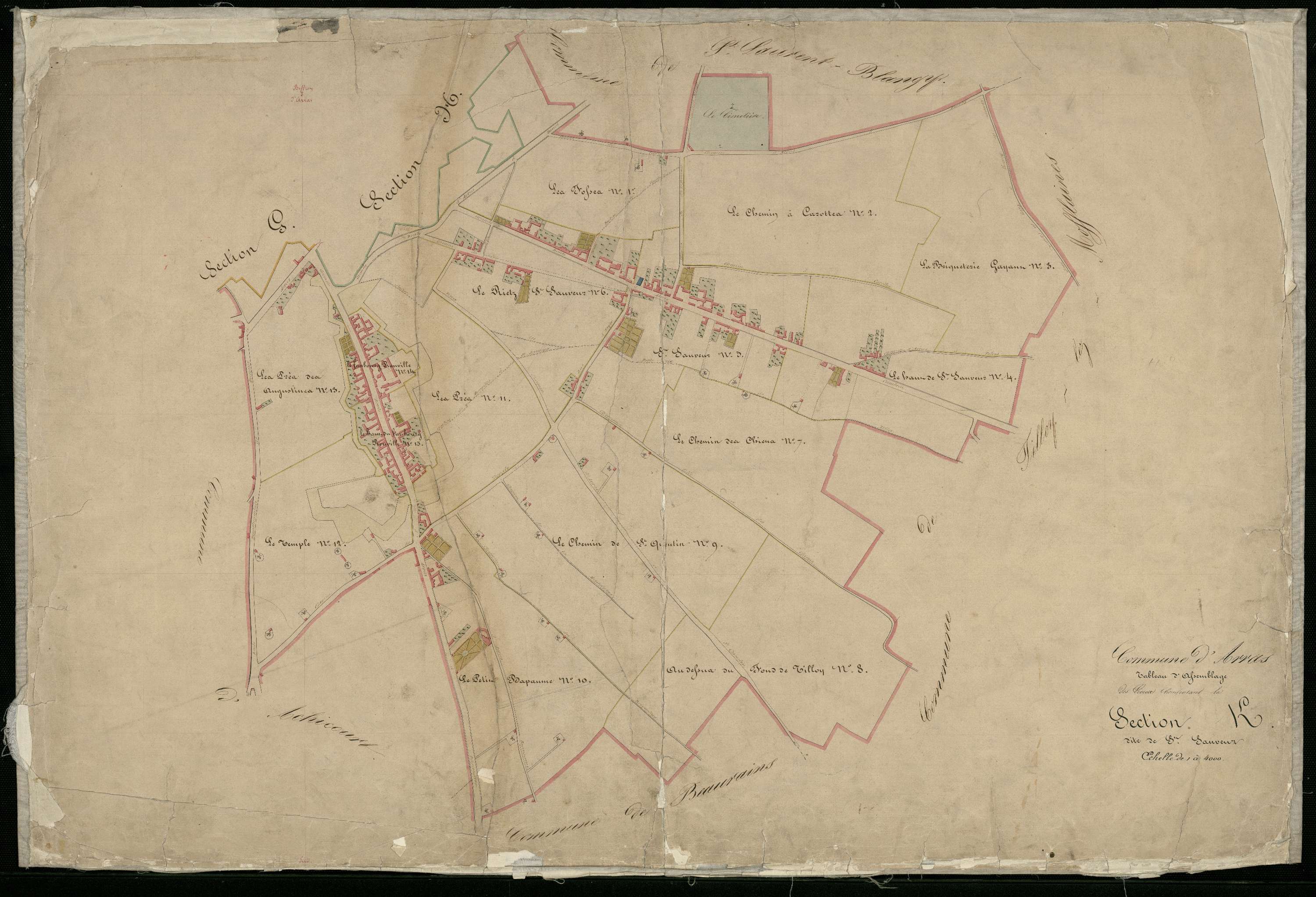 Arras - Section K : tableau d'assemblage