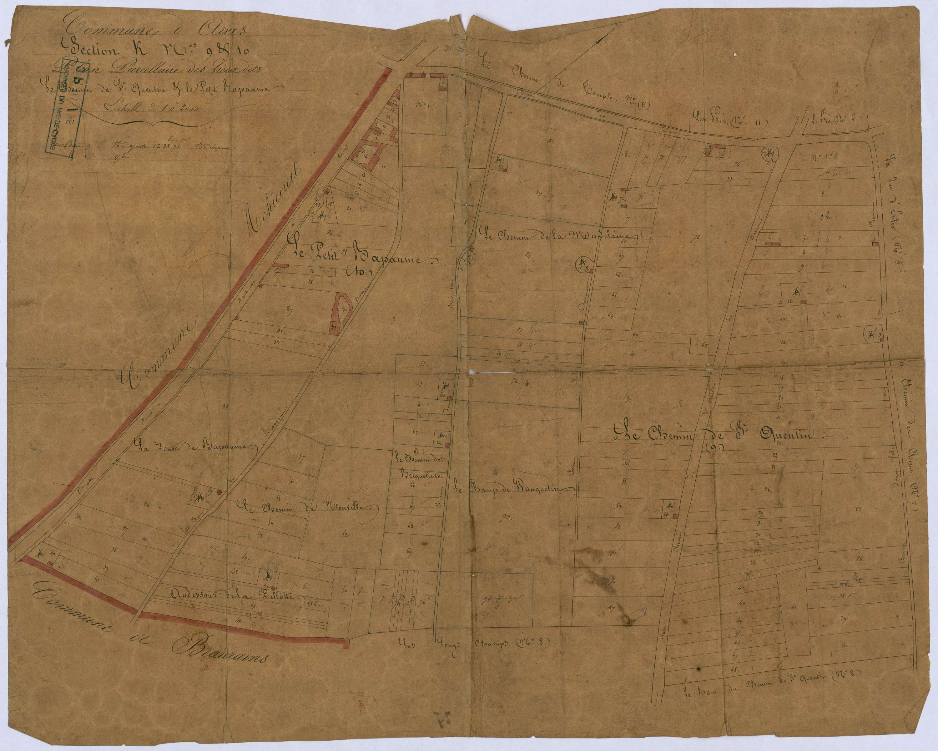 Arras - Section K, 9e et 10e feuilles