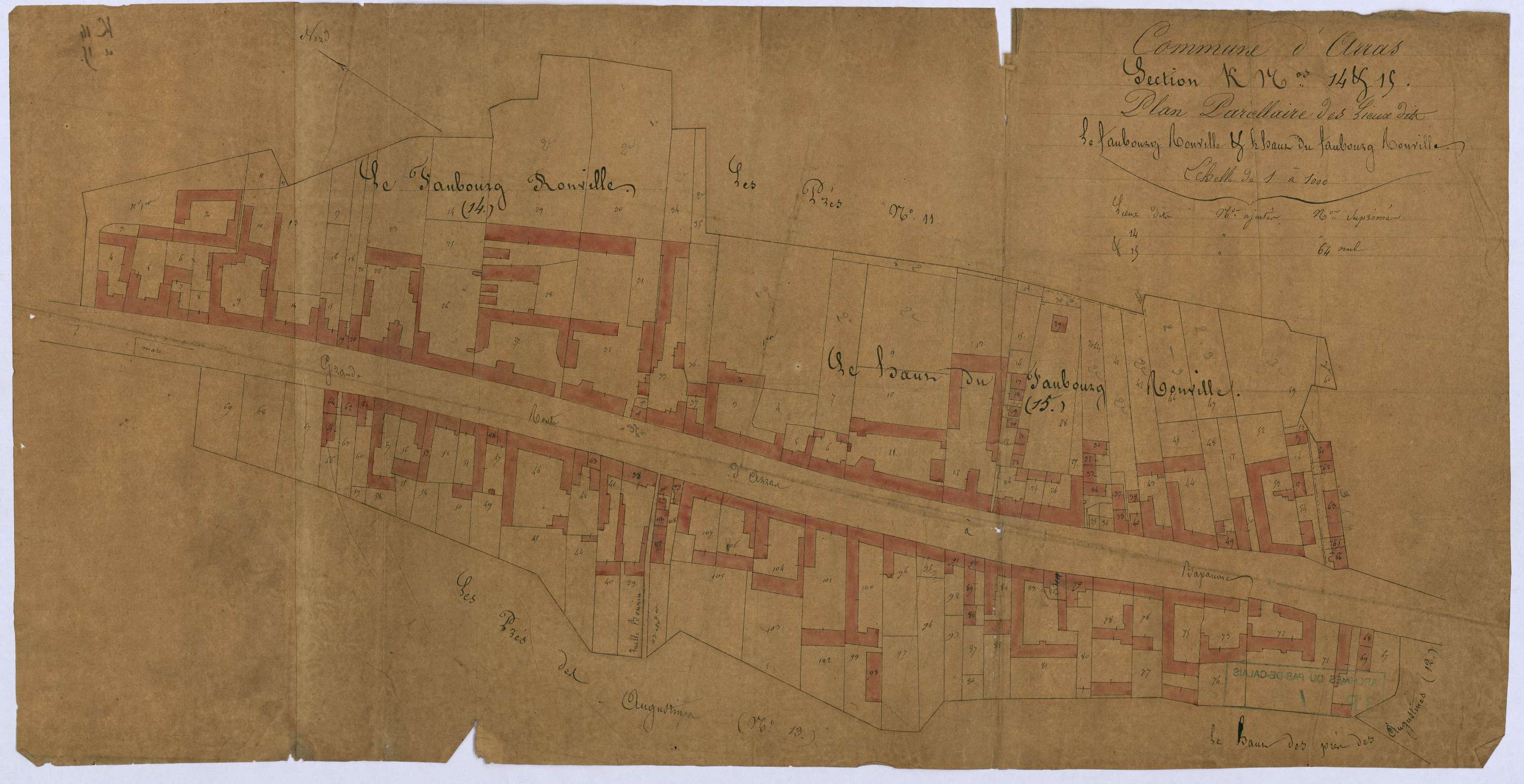 Arras - Section K, 14e et 15e feuilles