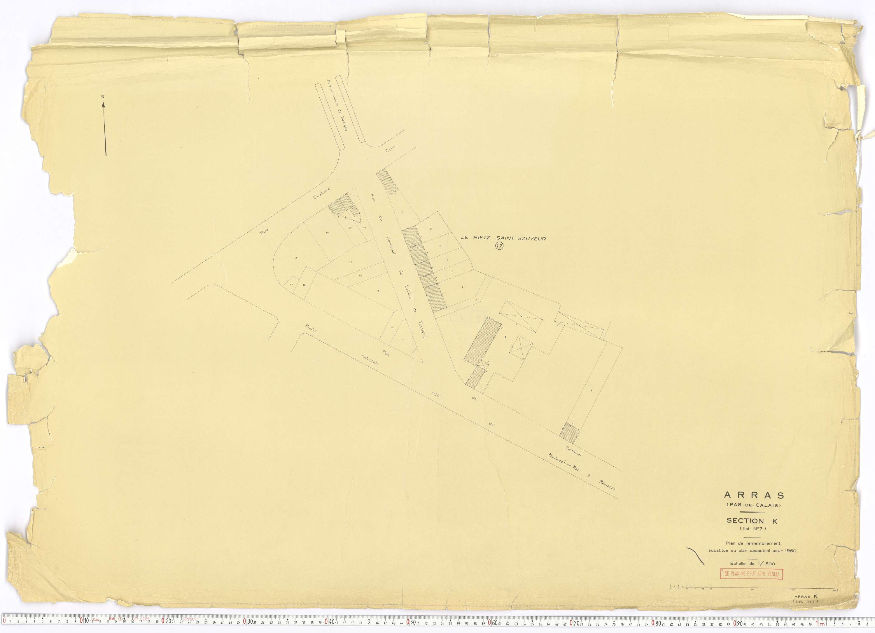 Arras - Section K, feuille 7.