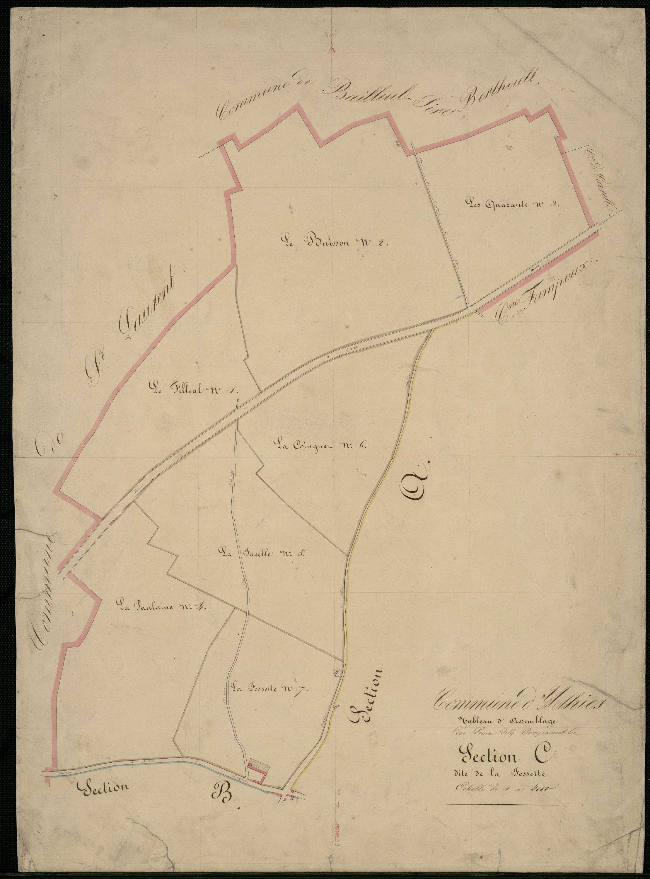 Athies - Section C : tableau d'assemblage