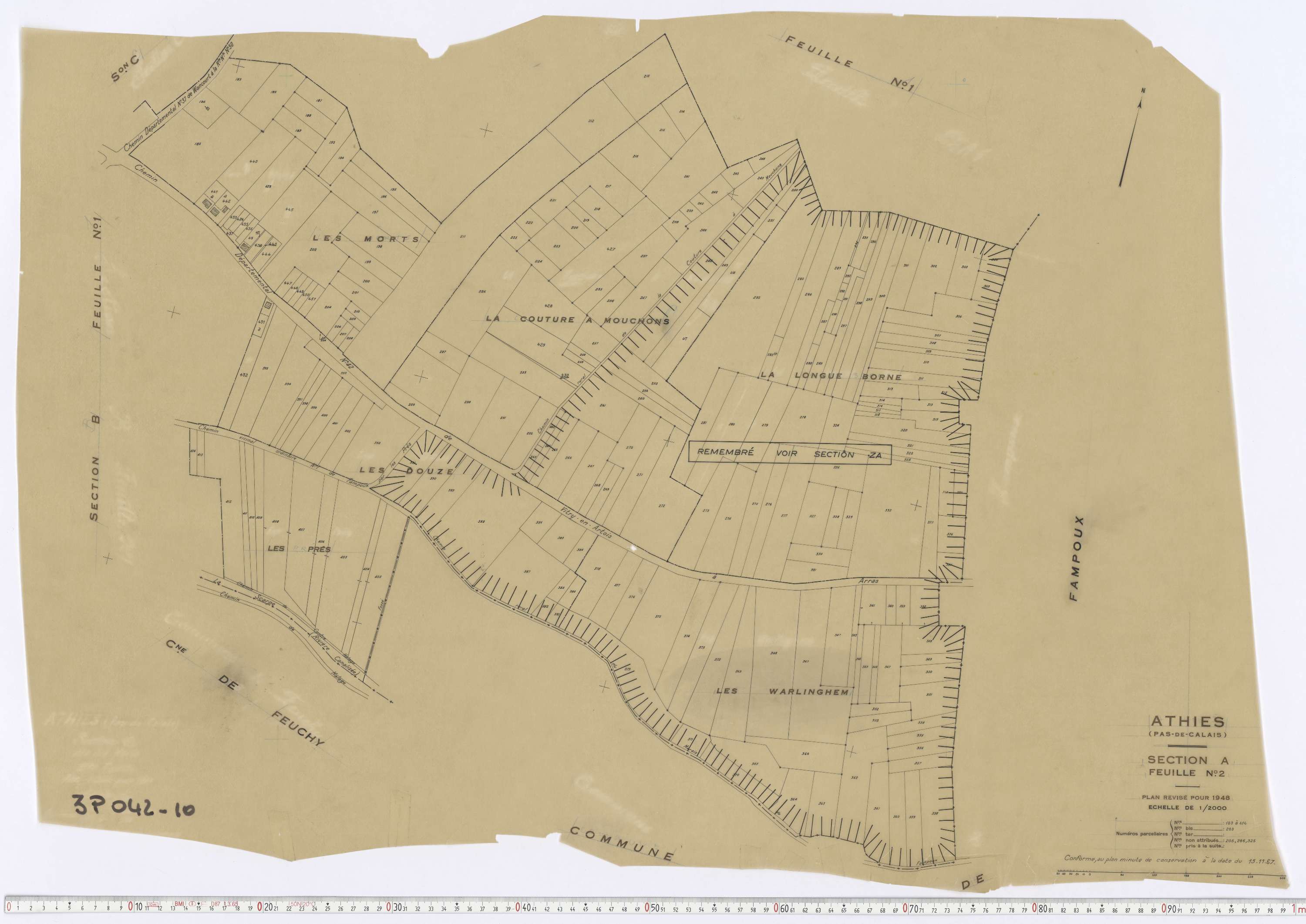 Athies - Section A, feuille 2.
