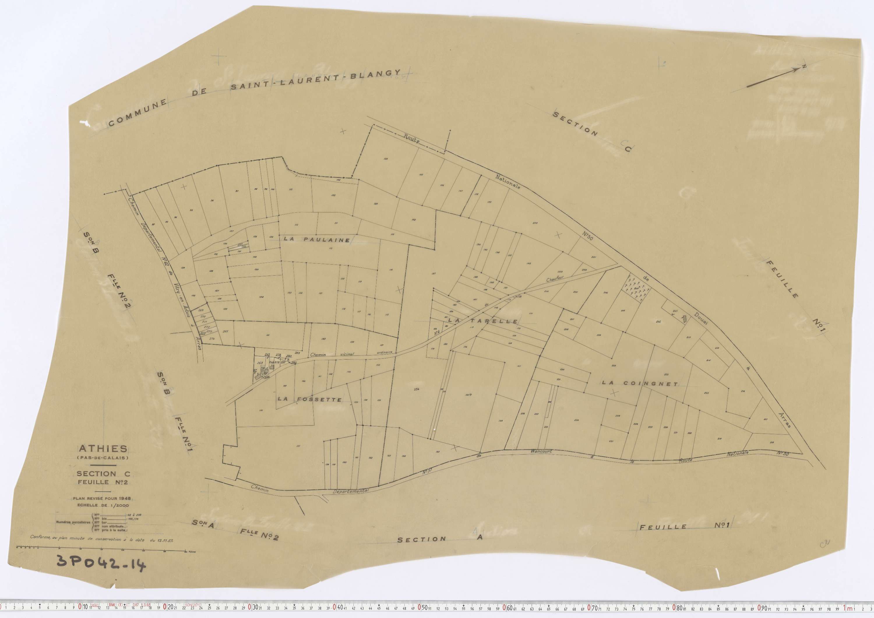 Athies - Section C, feuille 2.