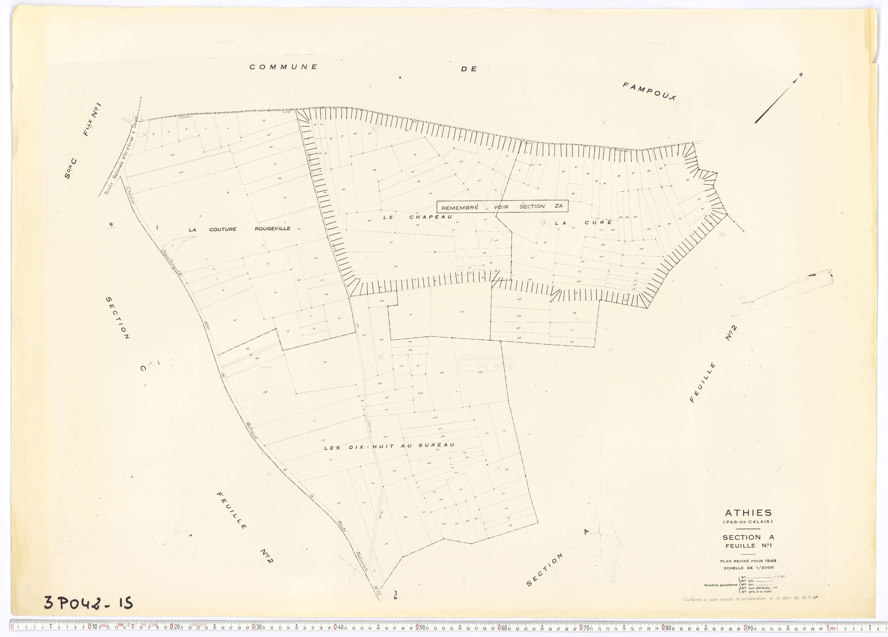 Athies - Section A, feuille 1.