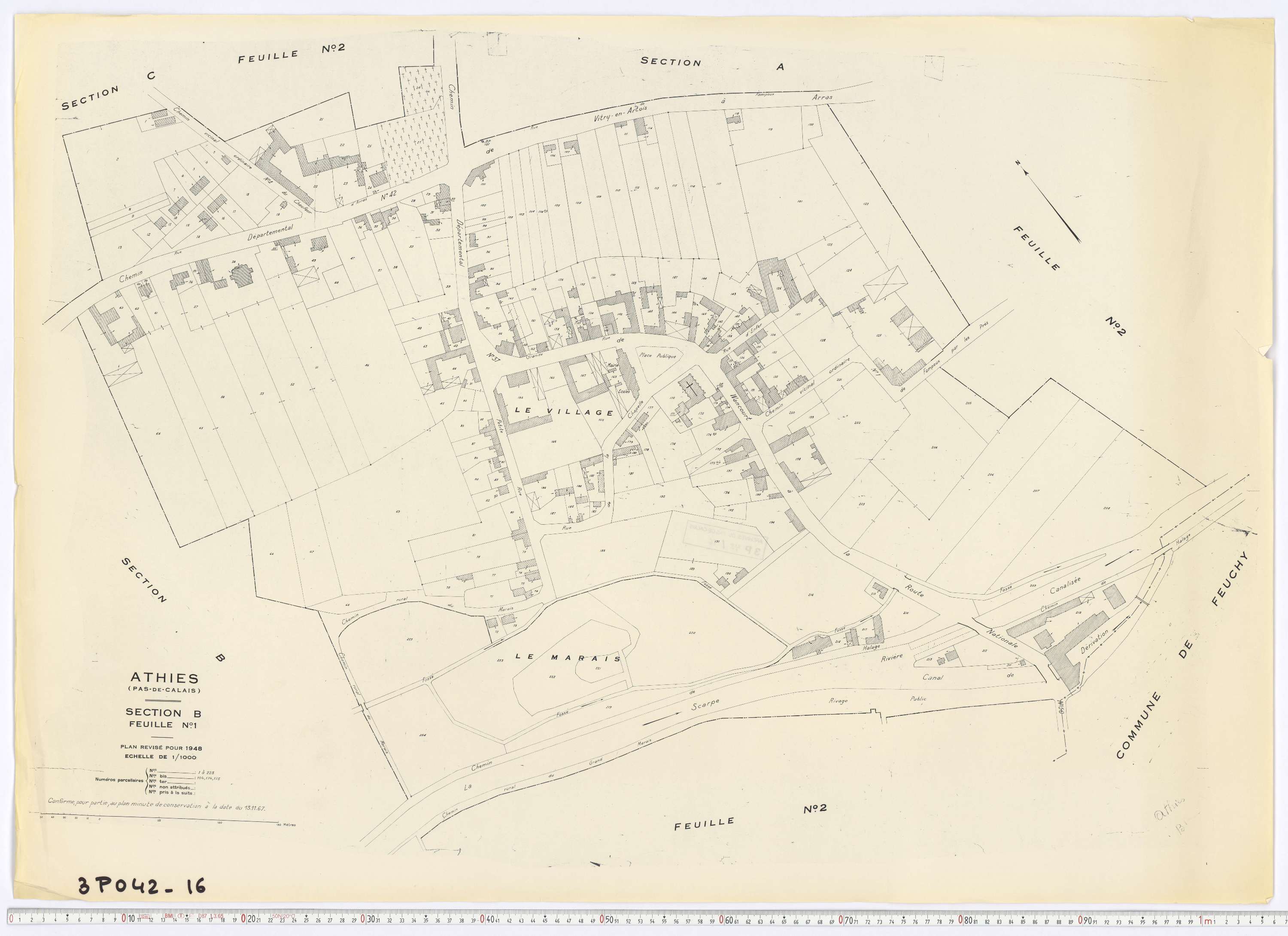 Athies - Section B, feuille 1.