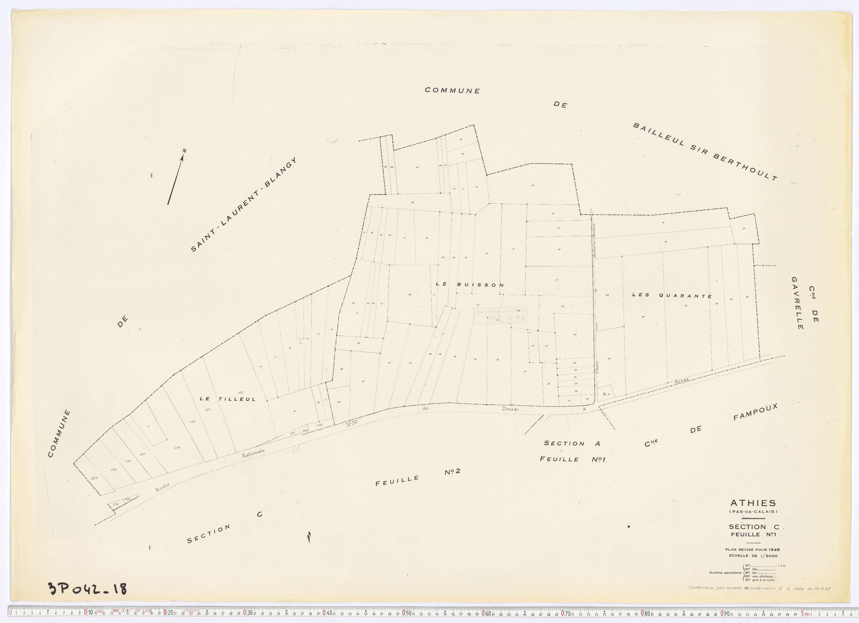 Athies - Section C, feuille 1.