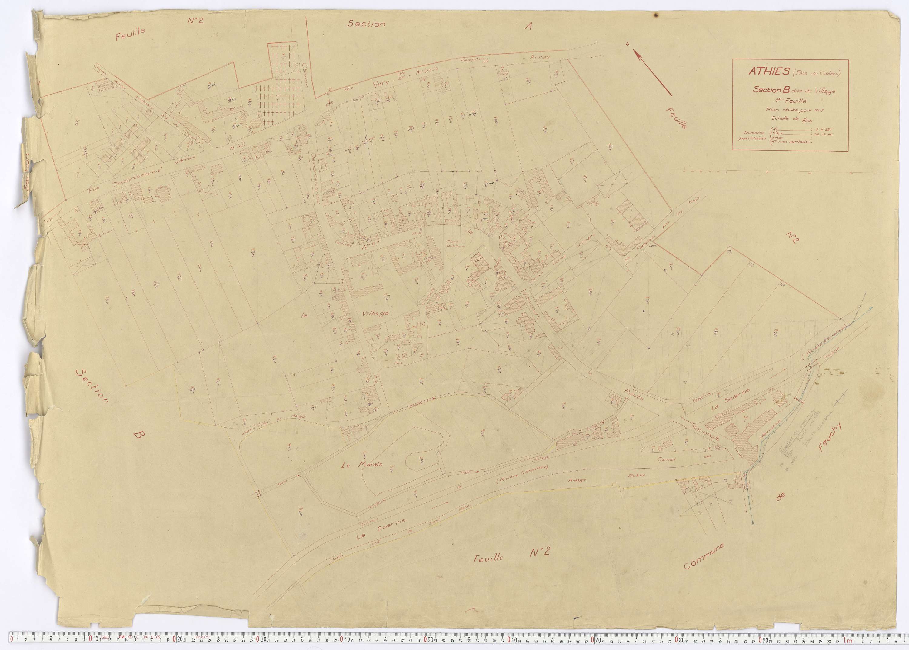 Athies - Section B, feuille 1.