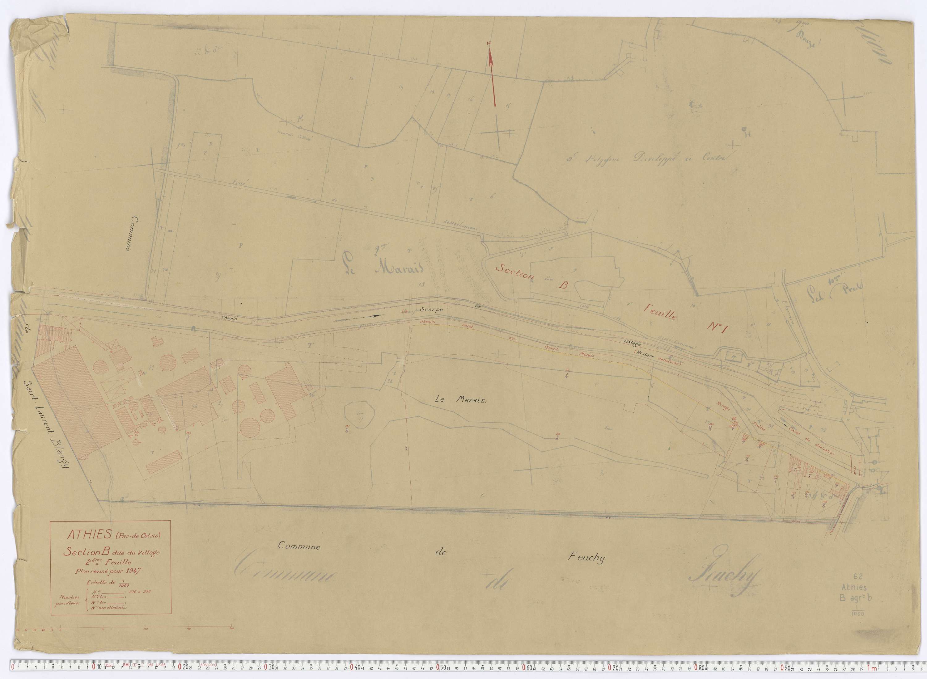 Athies - Section B, feuille 2.
