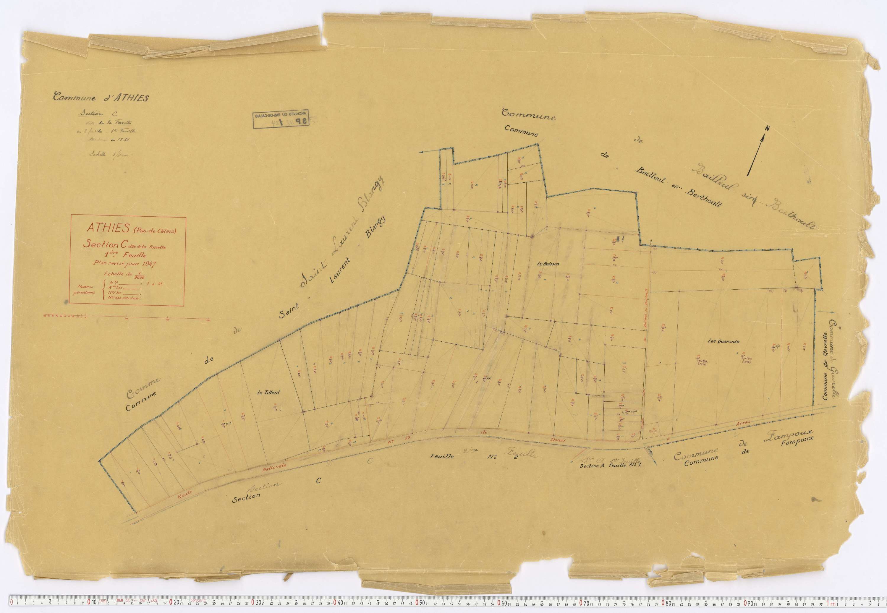 Athies - Section C, feuille 1.