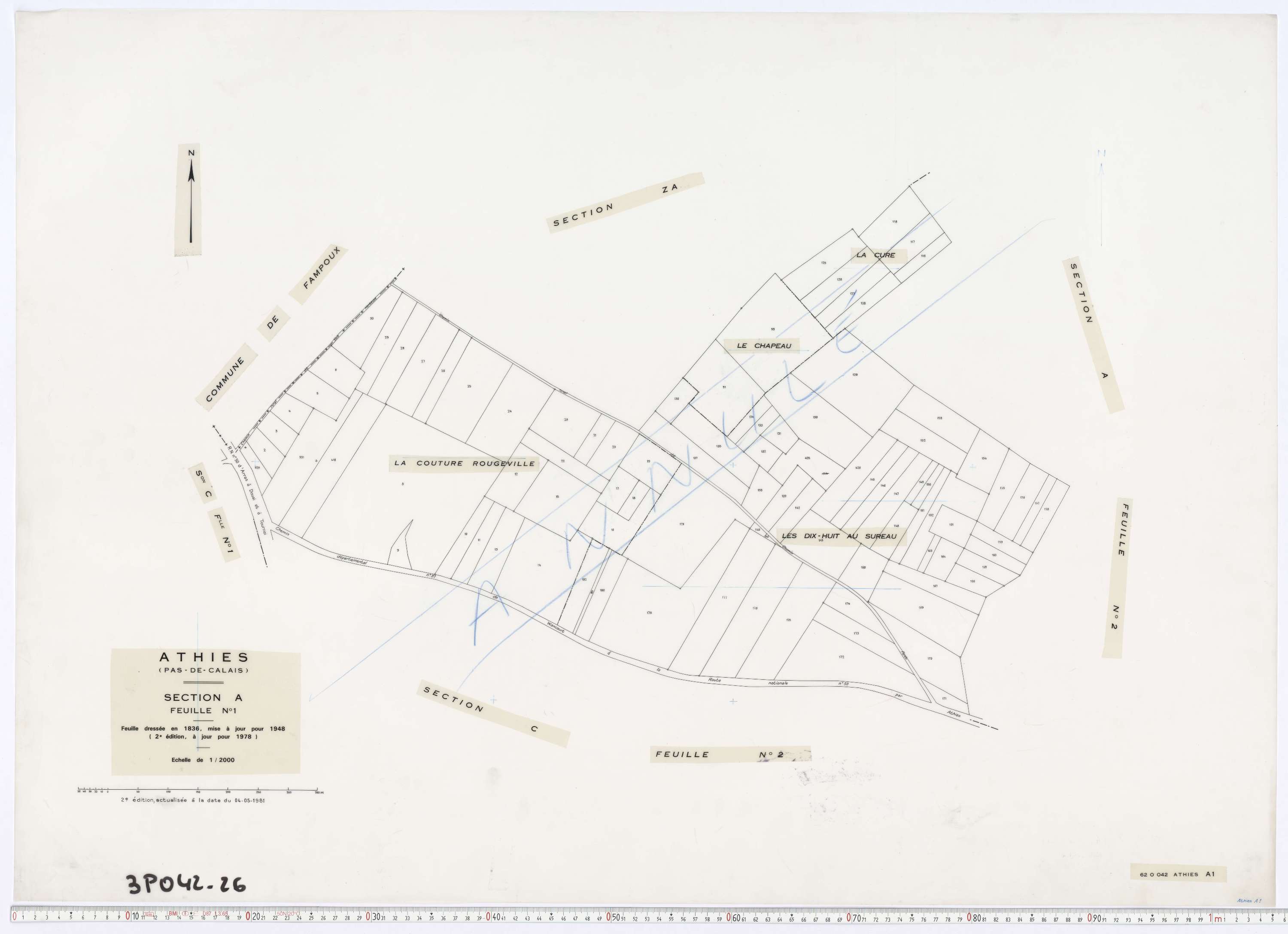 Athies - Section A, feuille 1.