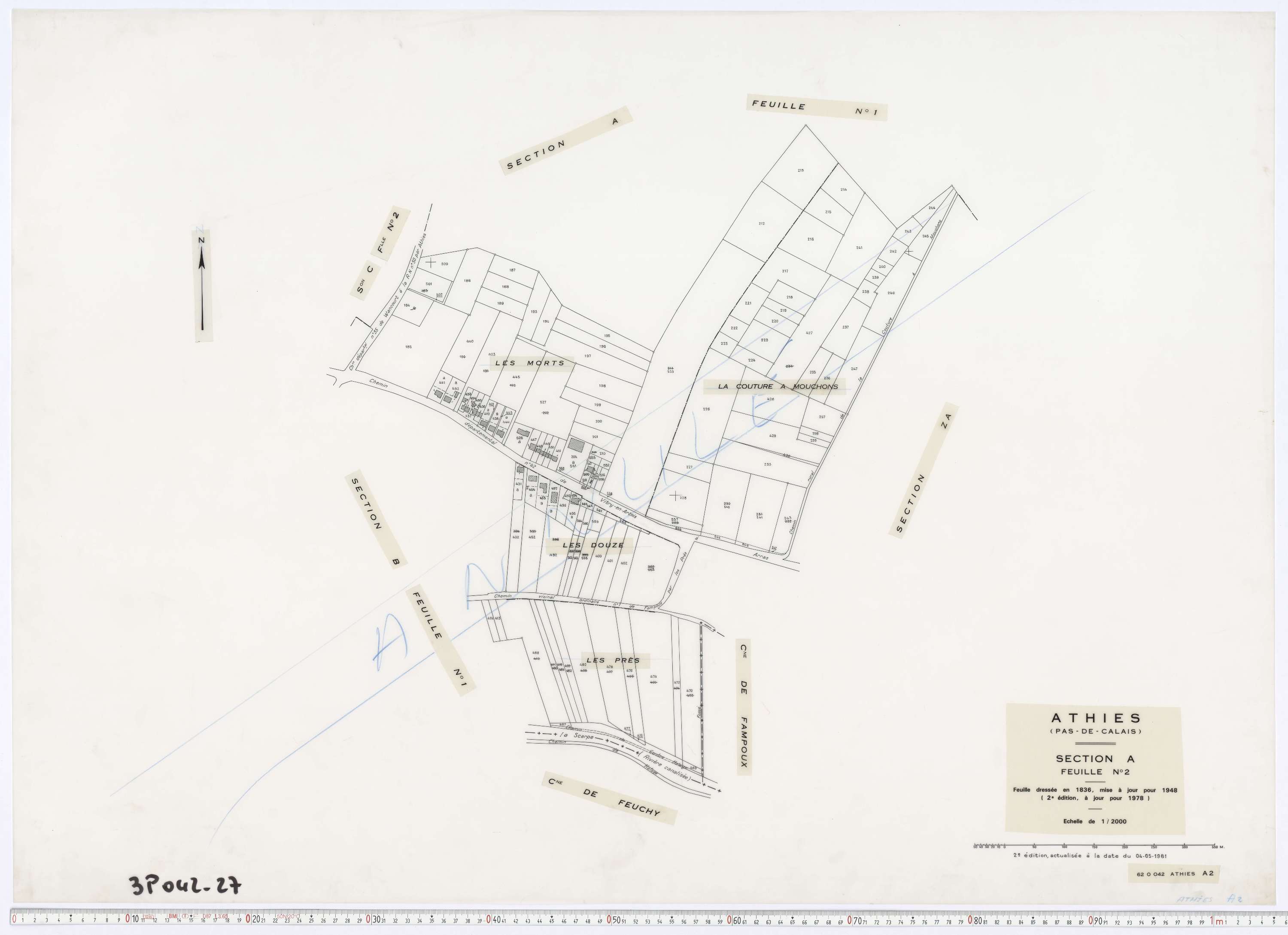 Athies - Section A, feuille 2.