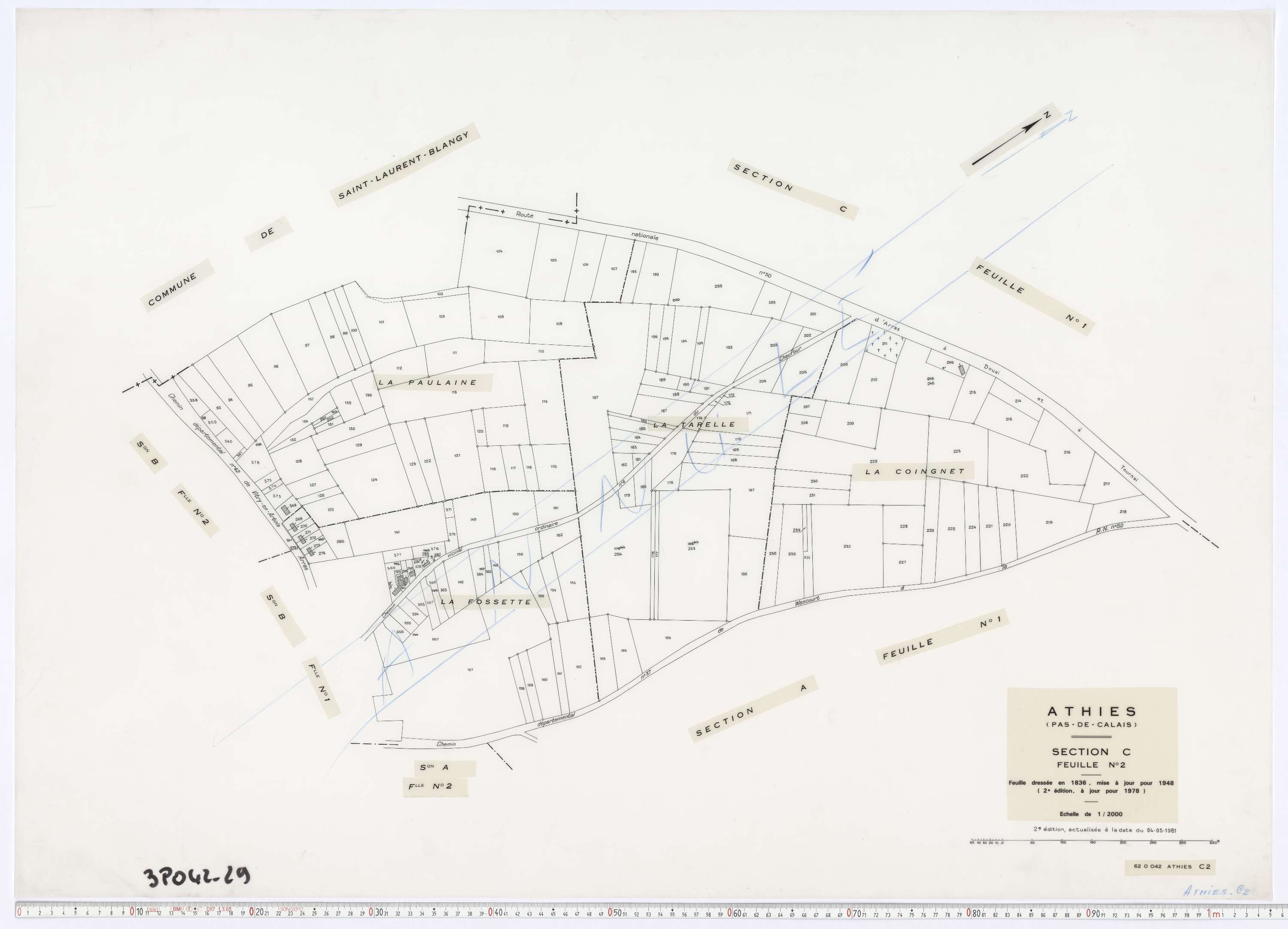 Athies - Section C, feuille 2.