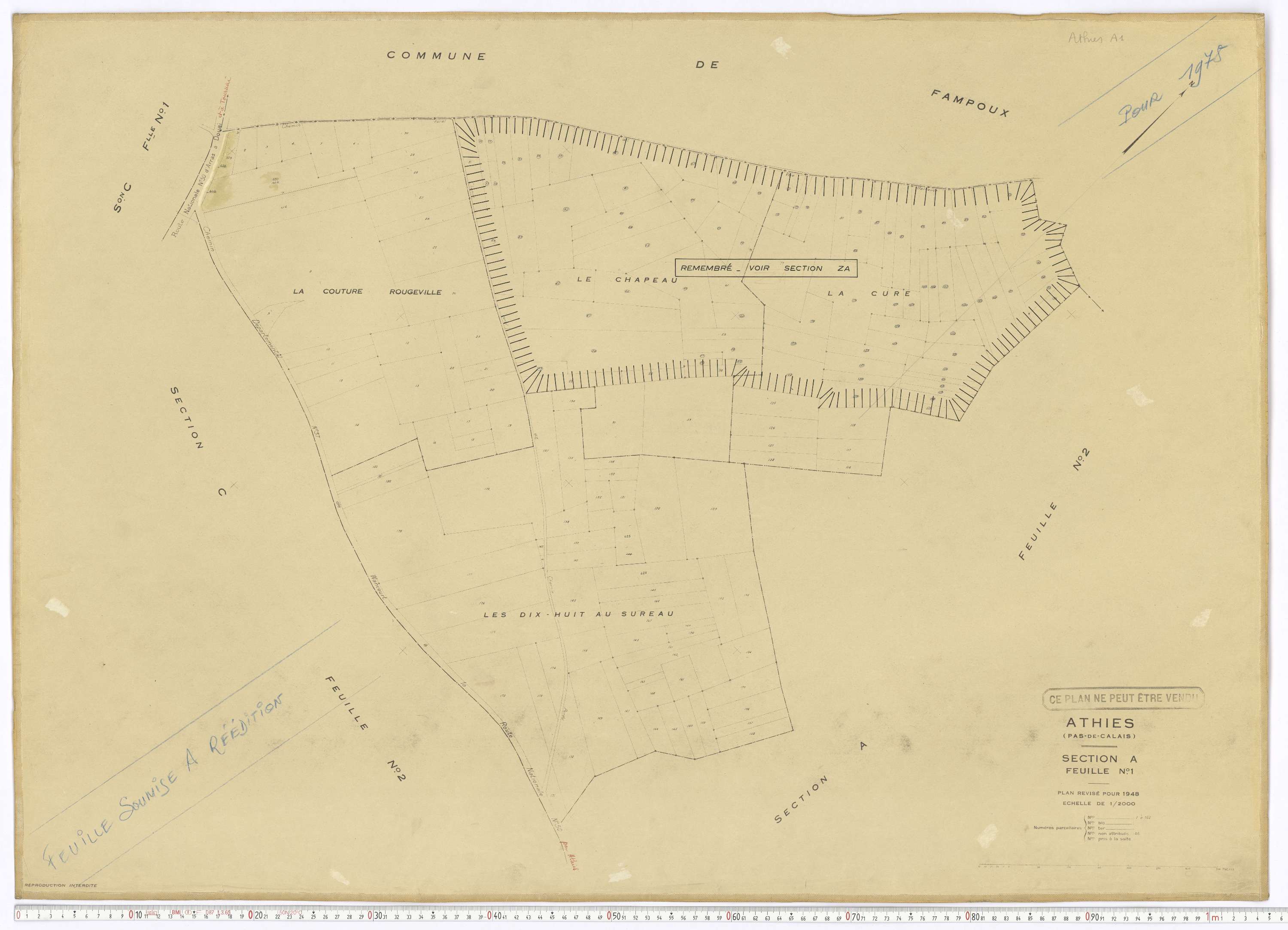 Athies - Section A, feuille 1.
