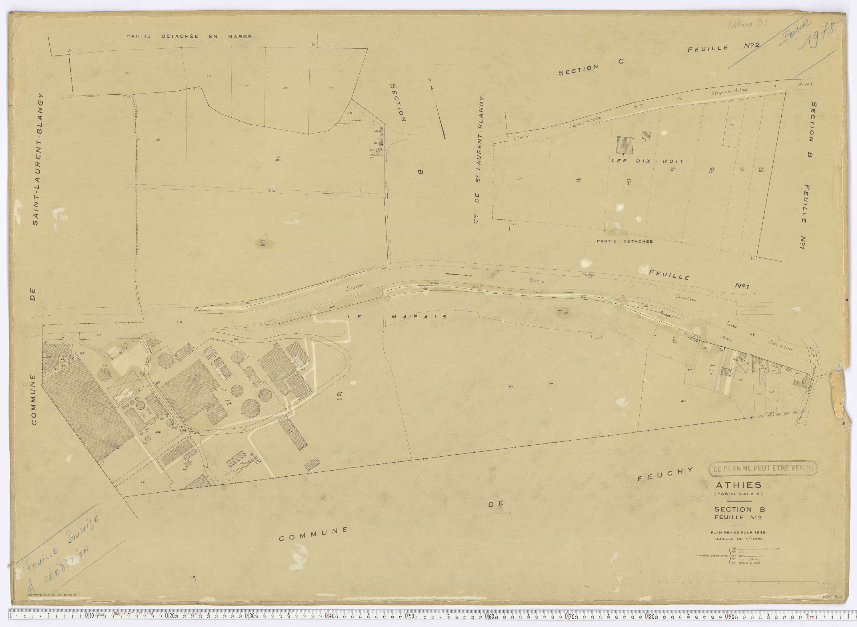 Athies - Section B, feuille 2.