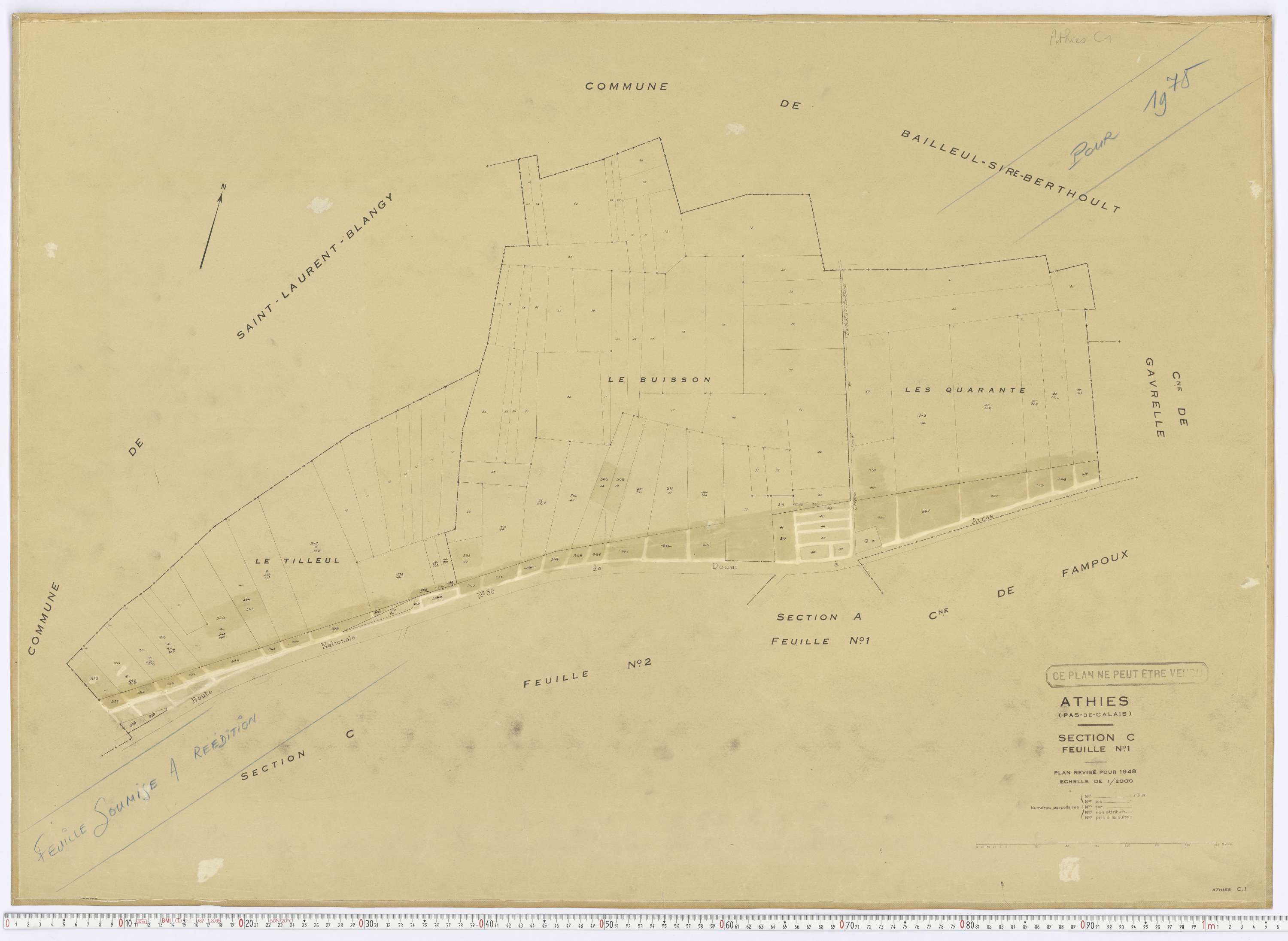 Athies - Section C, feuille 1.