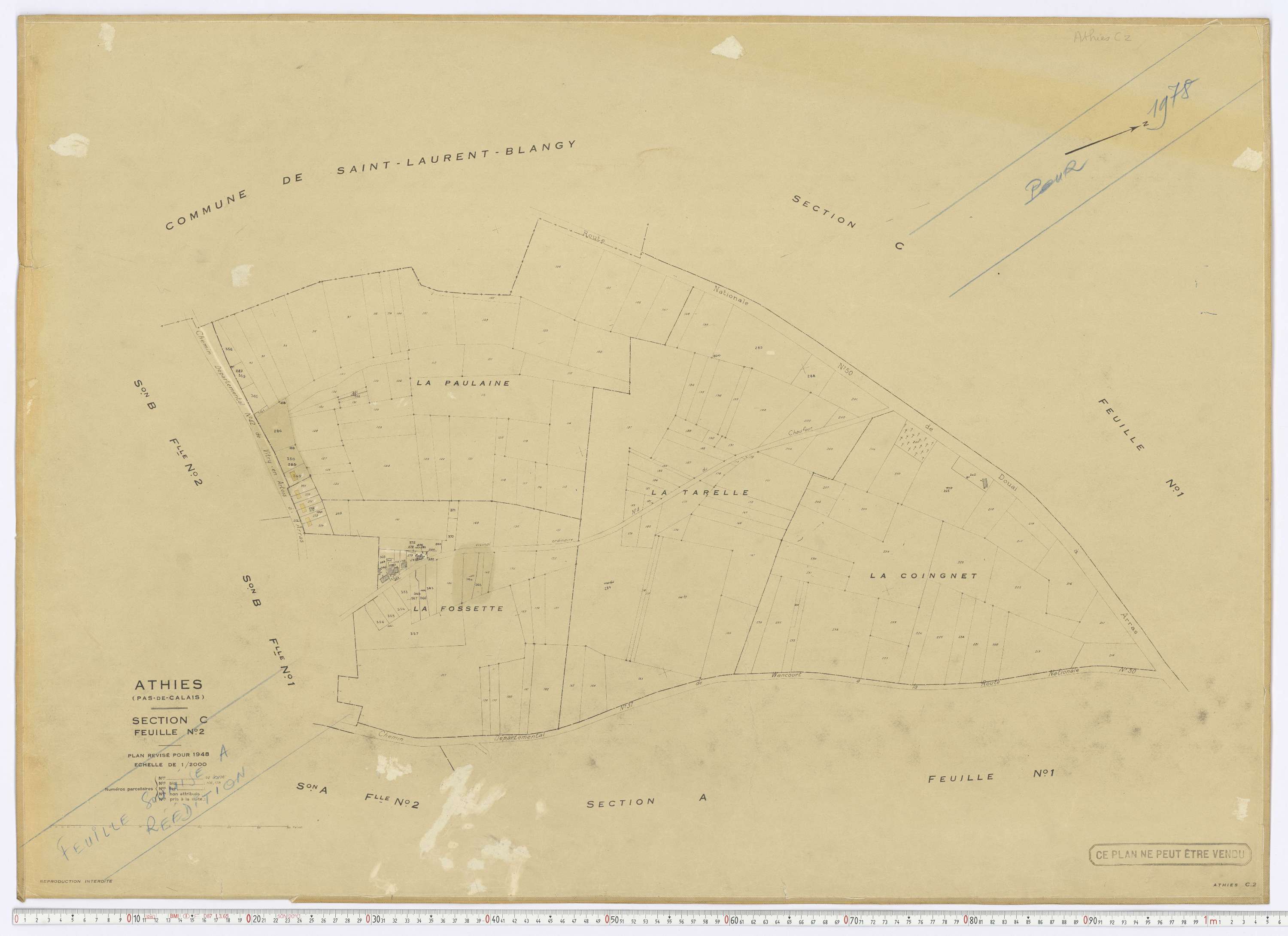 Athies - Section C, feuille 2.