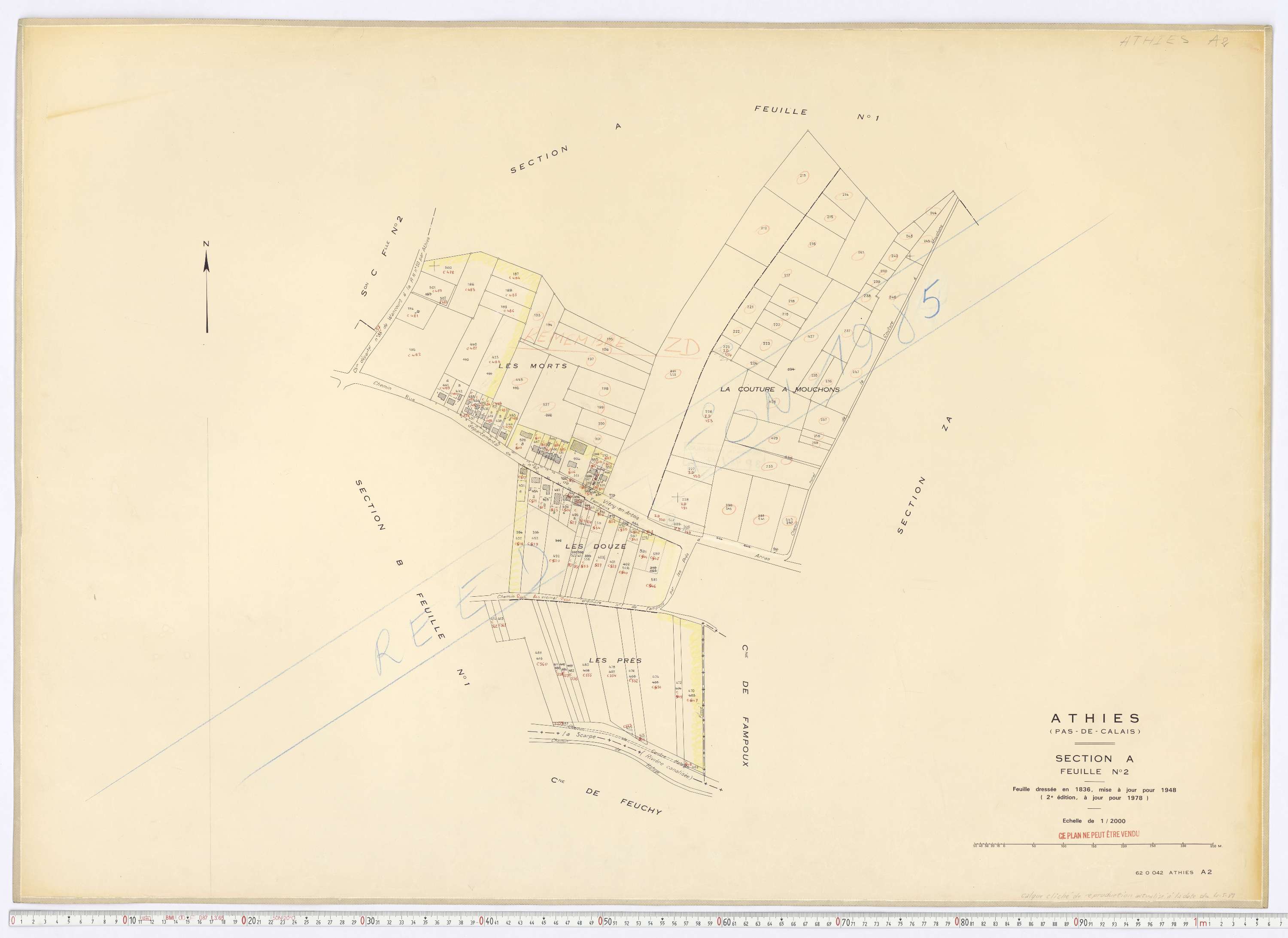 Athies - Section A, feuille 2.
