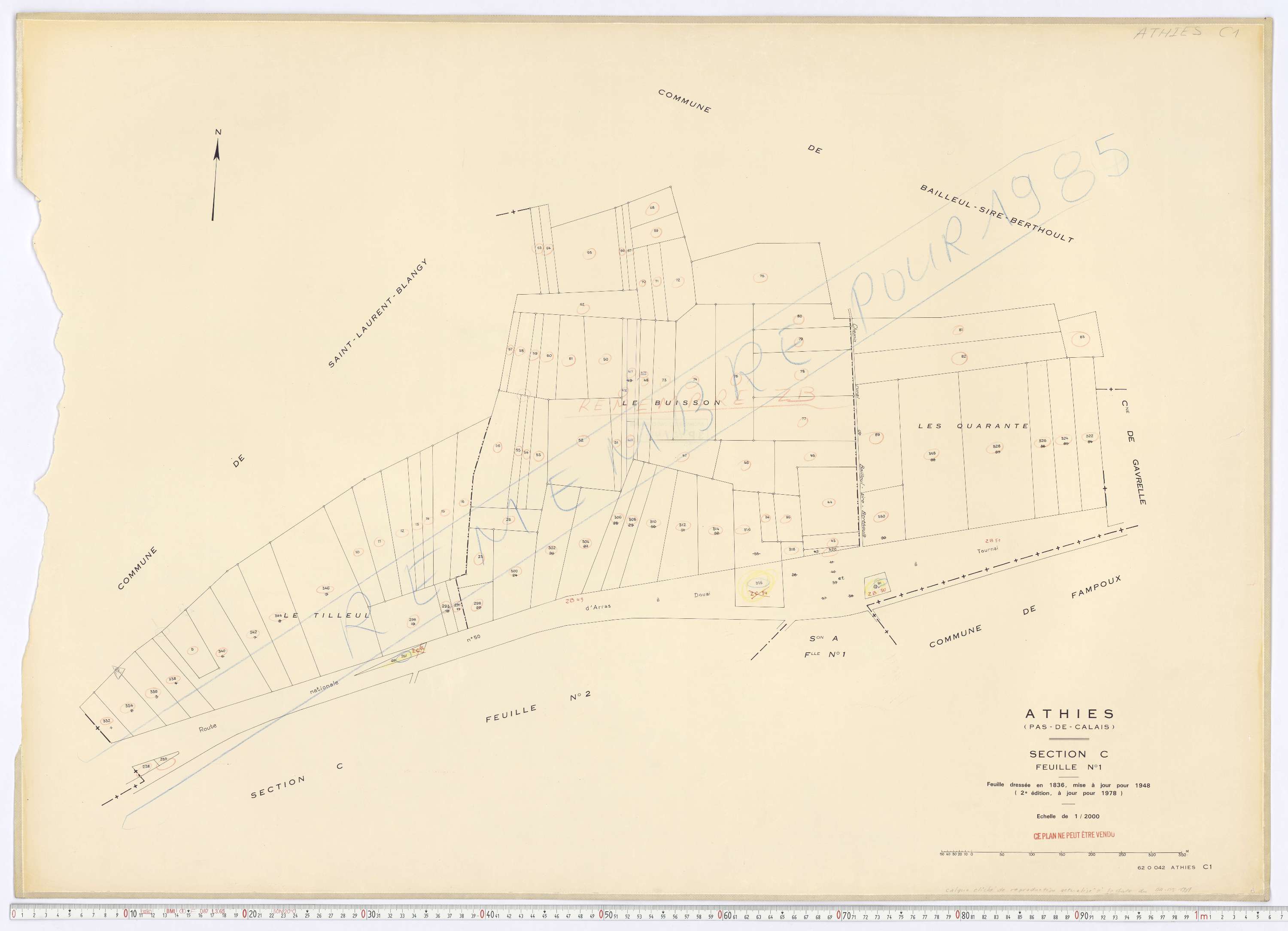 Athies - Section C, feuille 1.