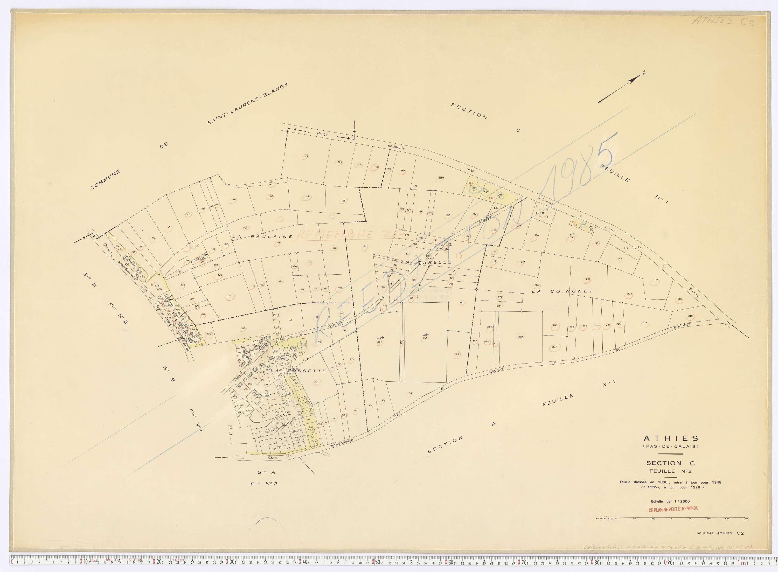 Athies - Section C, feuille 2.