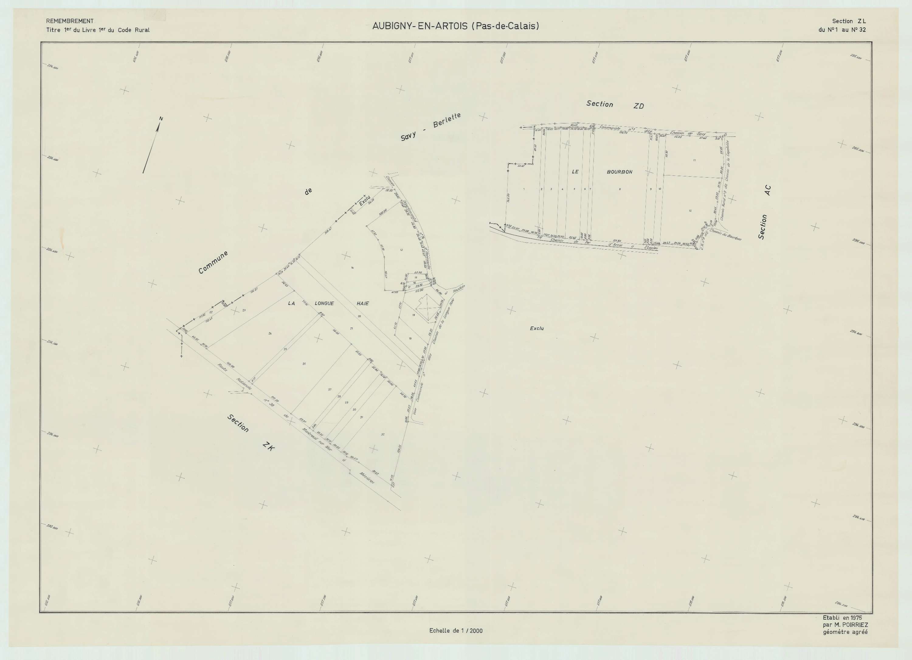 Aubigny-en-Artois - Plan de remembrement : section ZL.