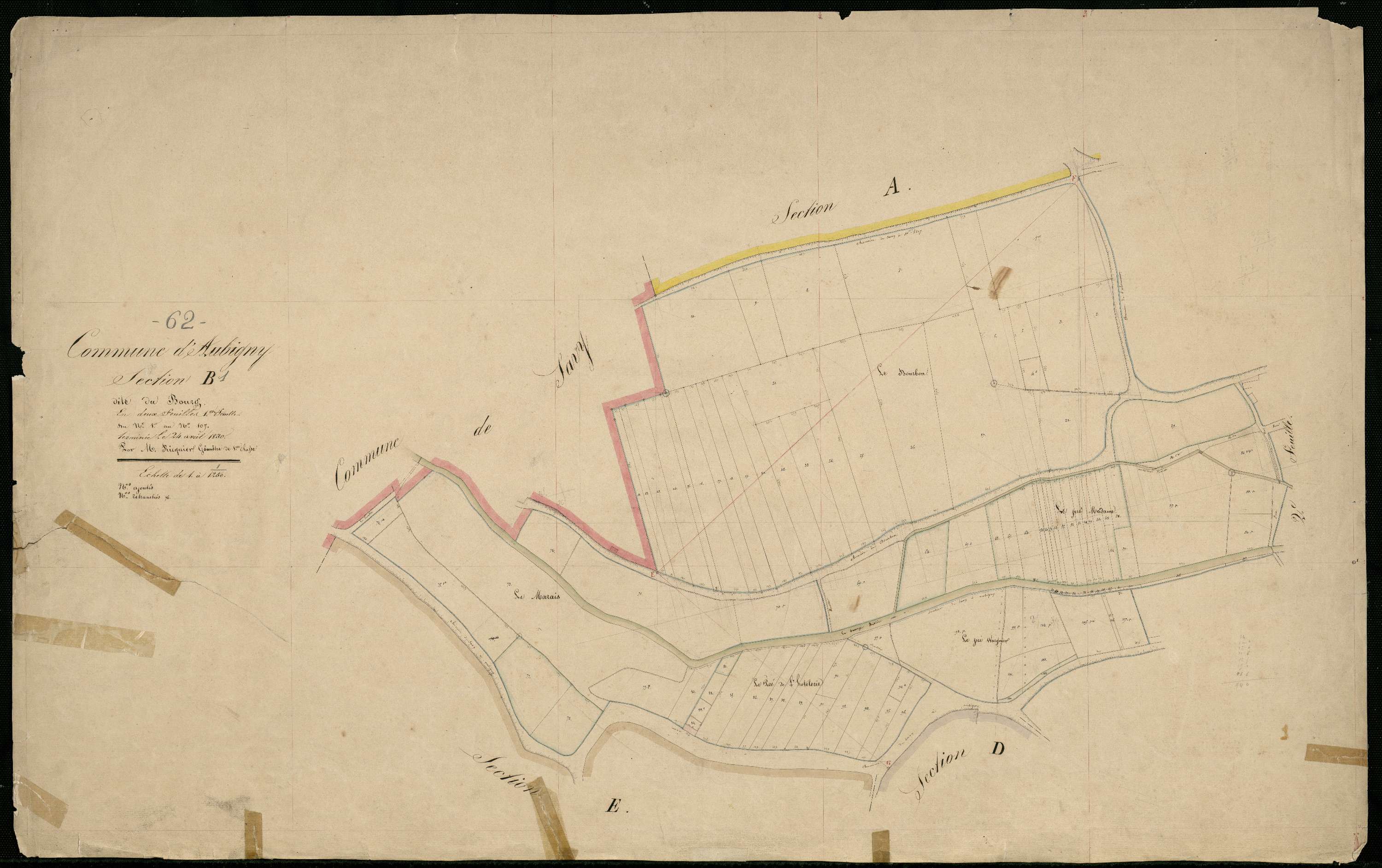 Aubigny-en-Artois - Section B, 1re feuille